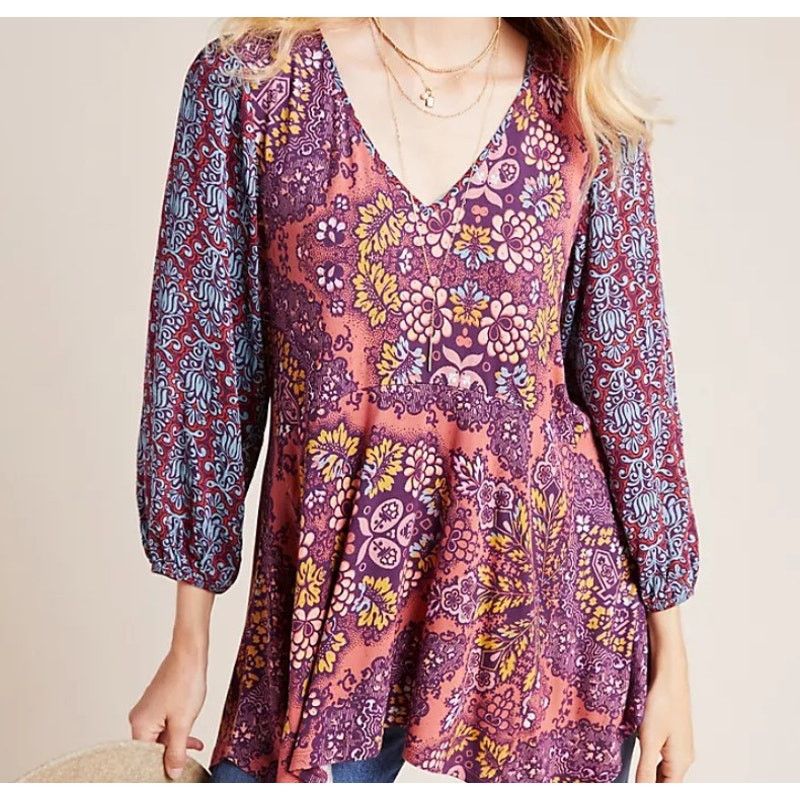 Anthropologie MAEVE Anthropologie Women's Mariella Tuni Shirt Top XS Size XS / US 0-2 / IT 36-38 - 1 Thumbnail