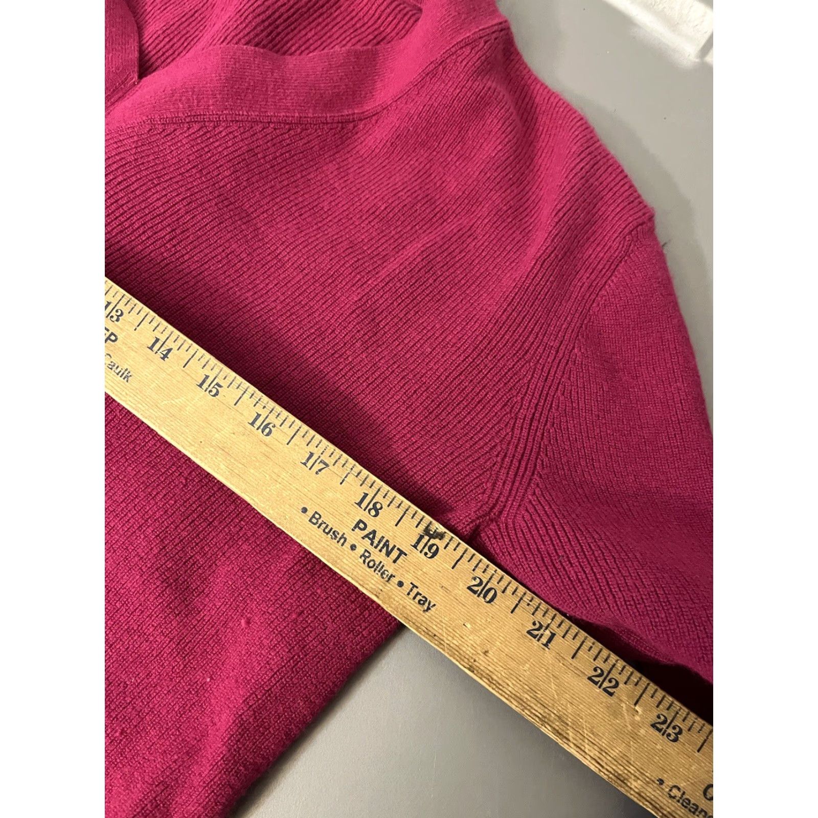 Banana Republic Banana Republic Women's Magenta V-Neck Pullover Sweater Cotton Nylon Wool Medium Size M / US 6-8 / IT 42-44 - 6 Thumbnail