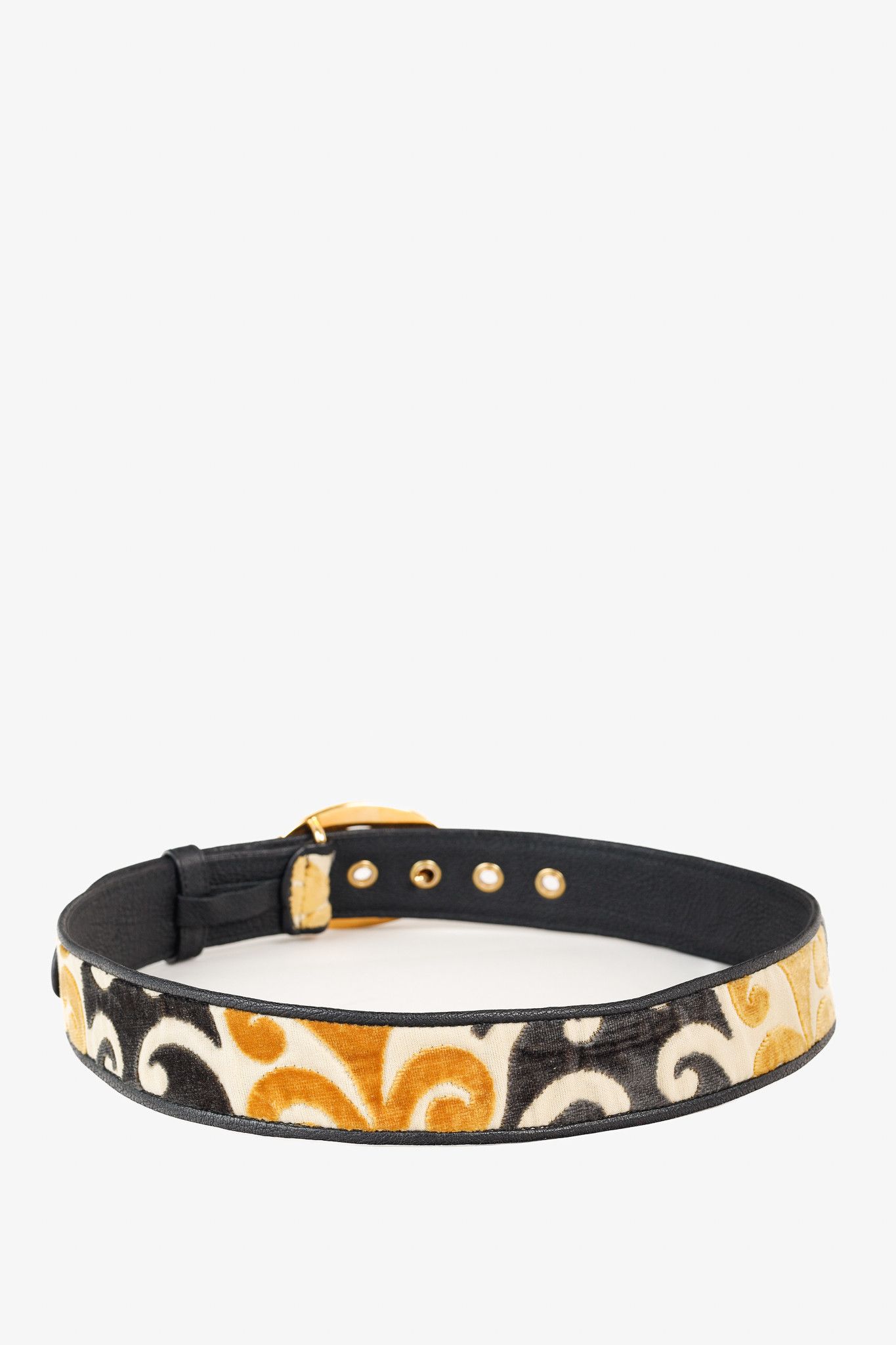 Miu Miu Miu Miu Burn Out Velvet Brocade Belt With Studded Buckle Size ONE SIZE - 2 Thumbnail