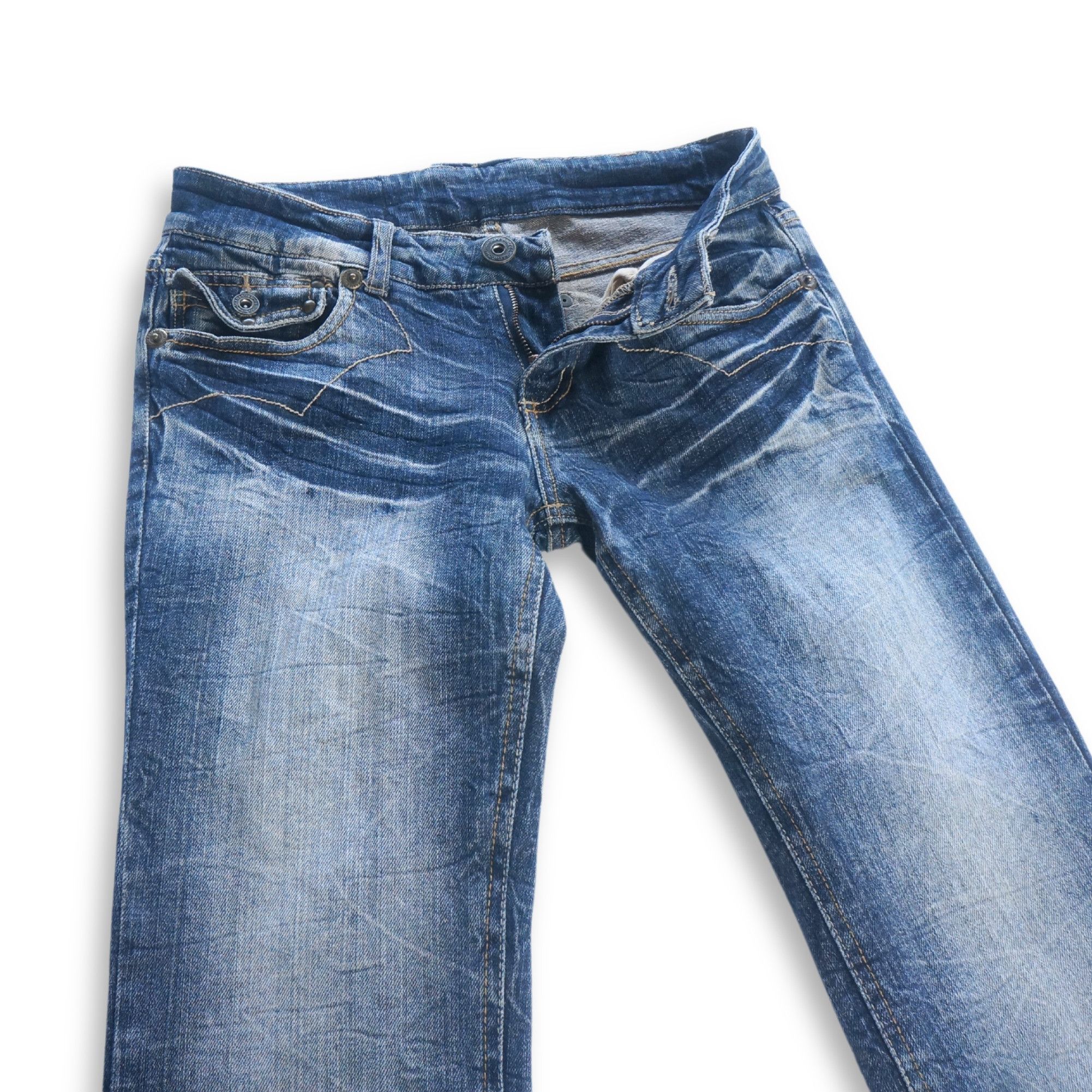 Japanese Brand BACK & FORTH Low Rise & Flare Jeans Size 26" / US 2 / IT 38 - 3 Thumbnail