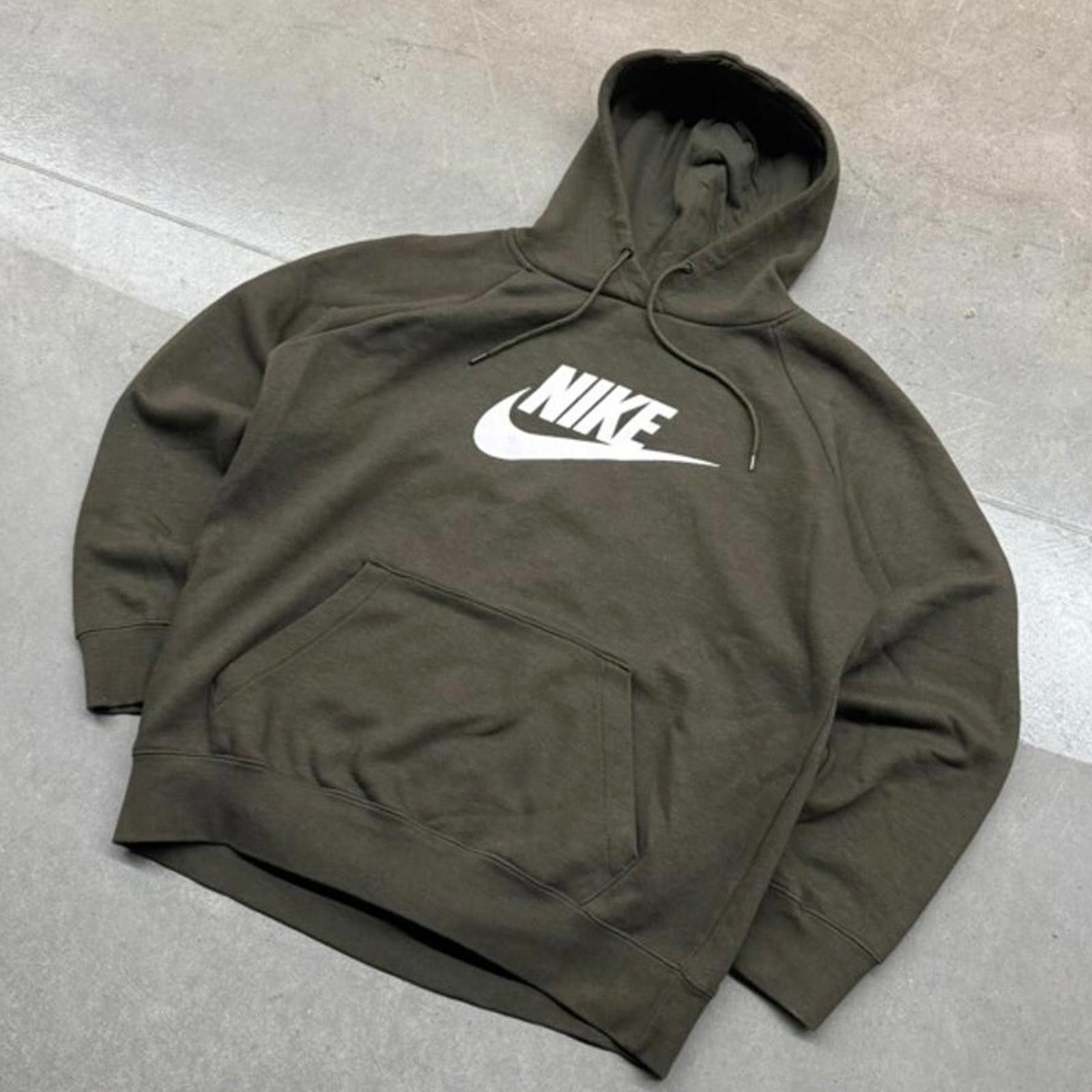Nike Nike Khaki Green Spellout Hoodie Sweatshirt Men's Large Size US L / EU 52-54 / 3 - 1 Thumbnail