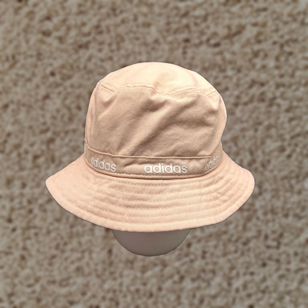 Adidas Adidas Bucket Hat Cap Adult One Size Pink Cotton Blend Poly Lined Beach Camp Size ONE SIZE - 1 Thumbnail