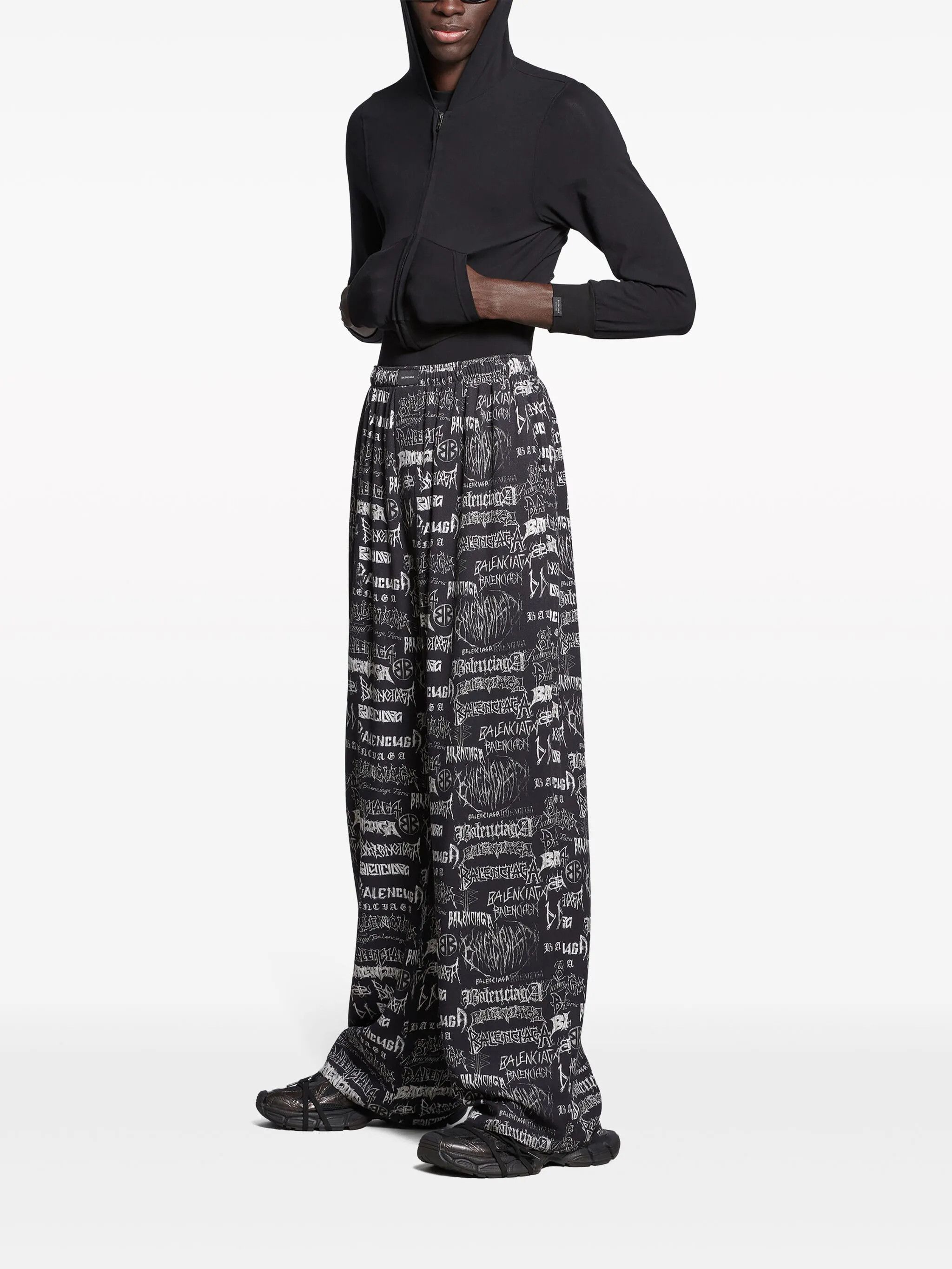 Balenciaga o1s1rm0725 DIY Metal Allover Pyjama Pant in Black Size US 30 / EU 46 - 2 Thumbnail