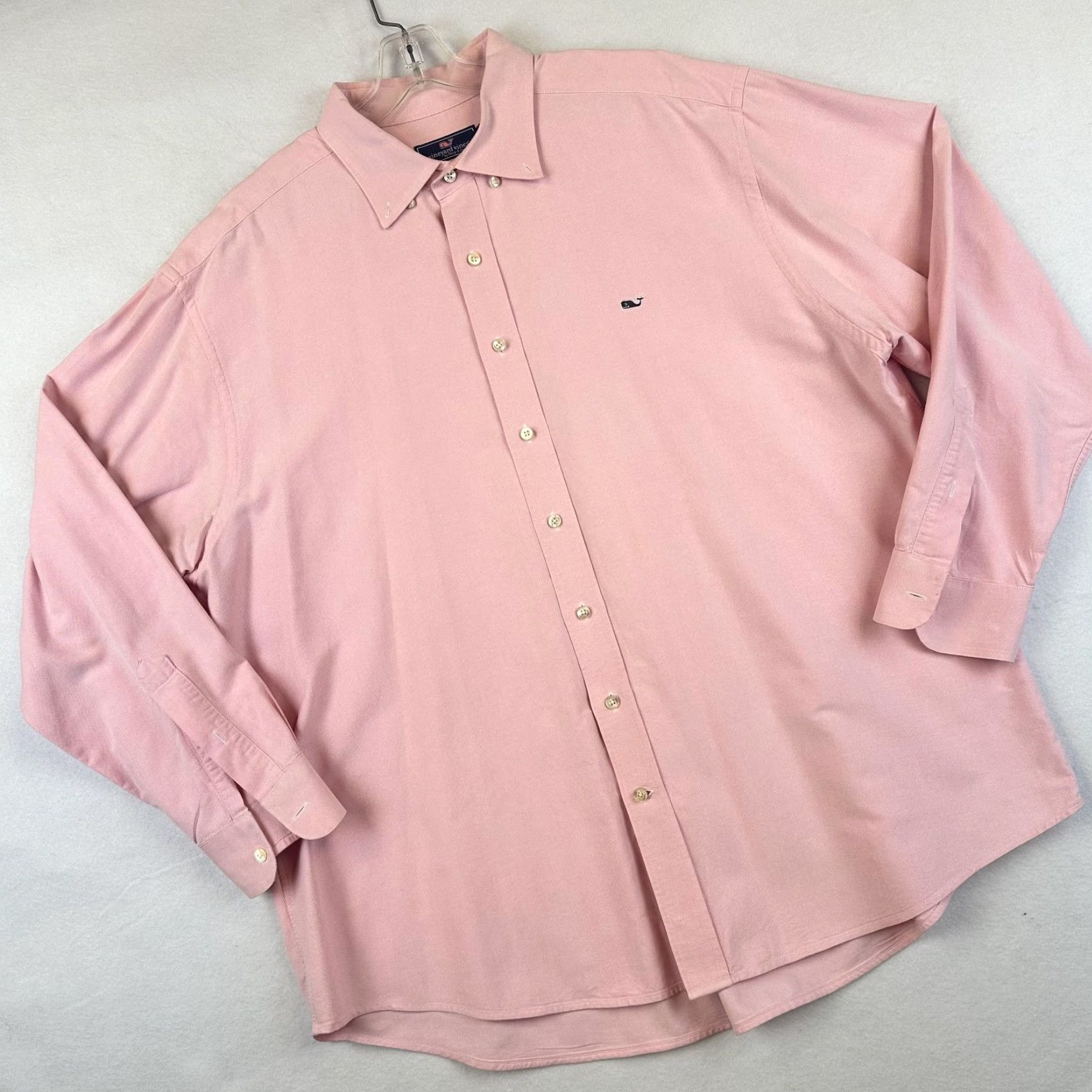 Vineyard Vines Vineyard Vines Shirt Mens 2XL Classic Fit Whale Button Down Long Sleeve Pink Cotton Solid Embroidered Button-Up Neckline Collared Mens Size US XXL / EU 58 / 5 - 3 Thumbnail