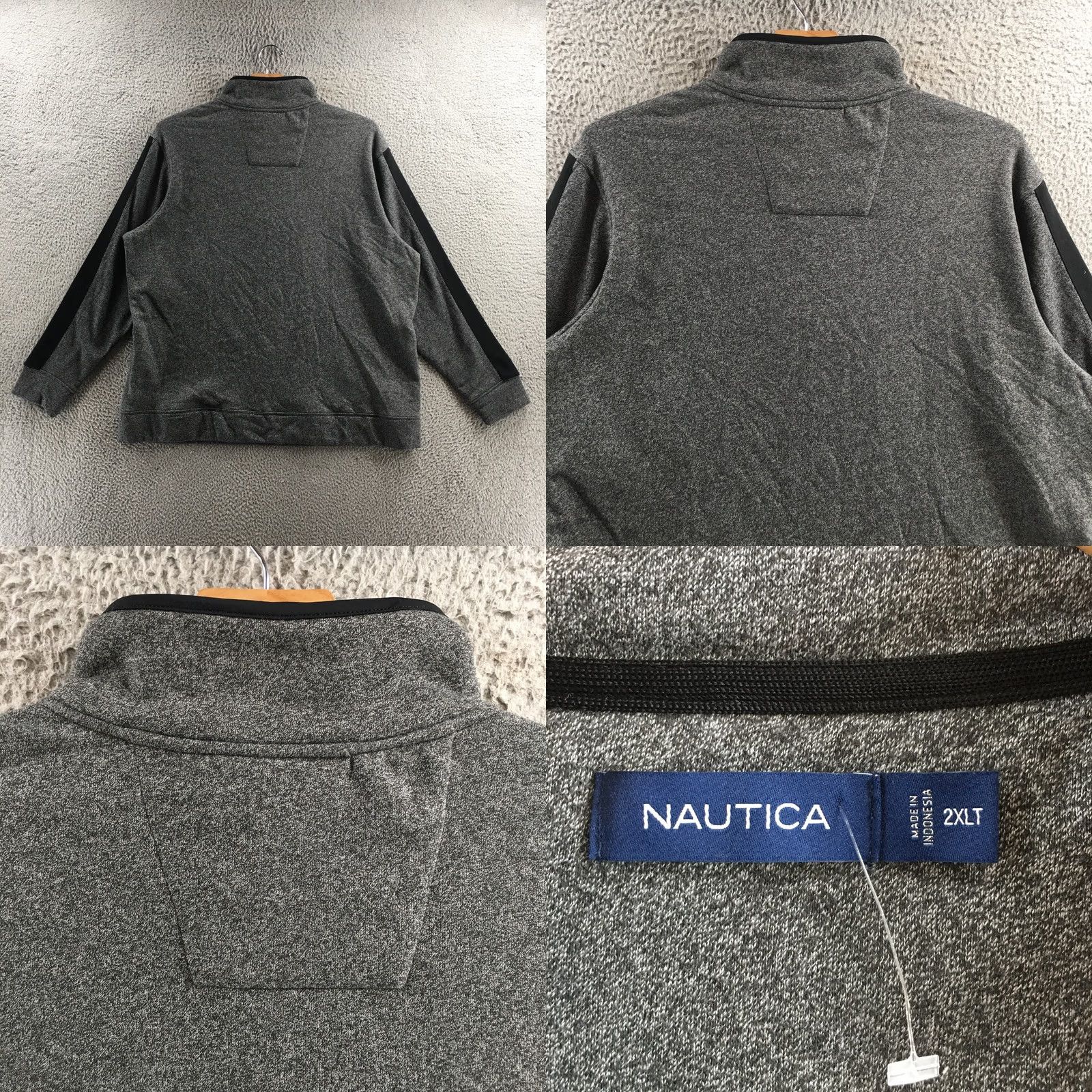 Nautica Nautica Sweater Mens 2XLT Gray 1/4 Zip Long Sleeve Mock Neck Cotton Blend Casual Size US XXL / EU 58 / 5 - 8 Thumbnail