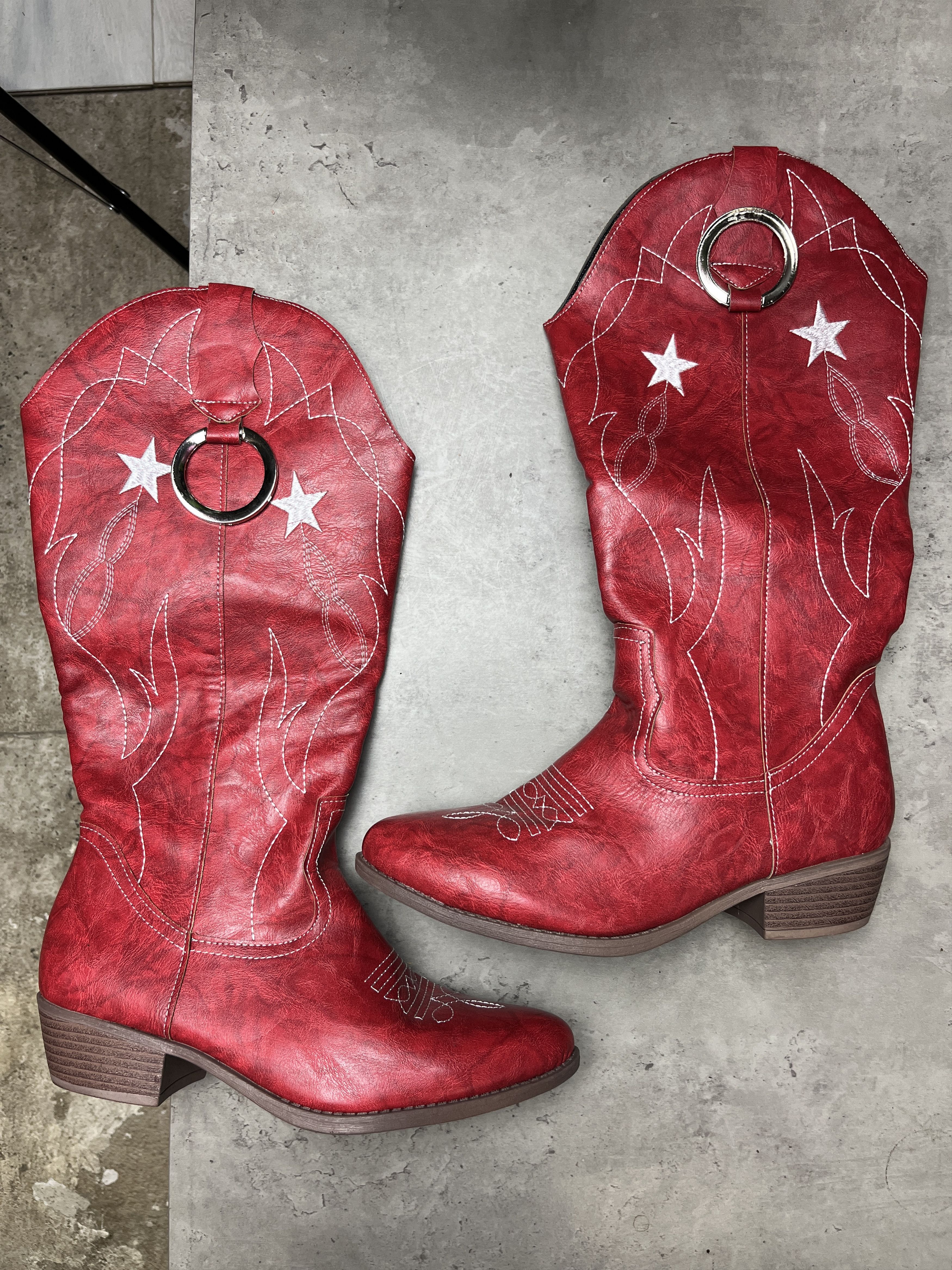 Other 2000s WESTERN COWBOY BOOTS O-RING HARNESS EMBROIDERED - 5120 Size US 7 / EU 40 - 3 Thumbnail