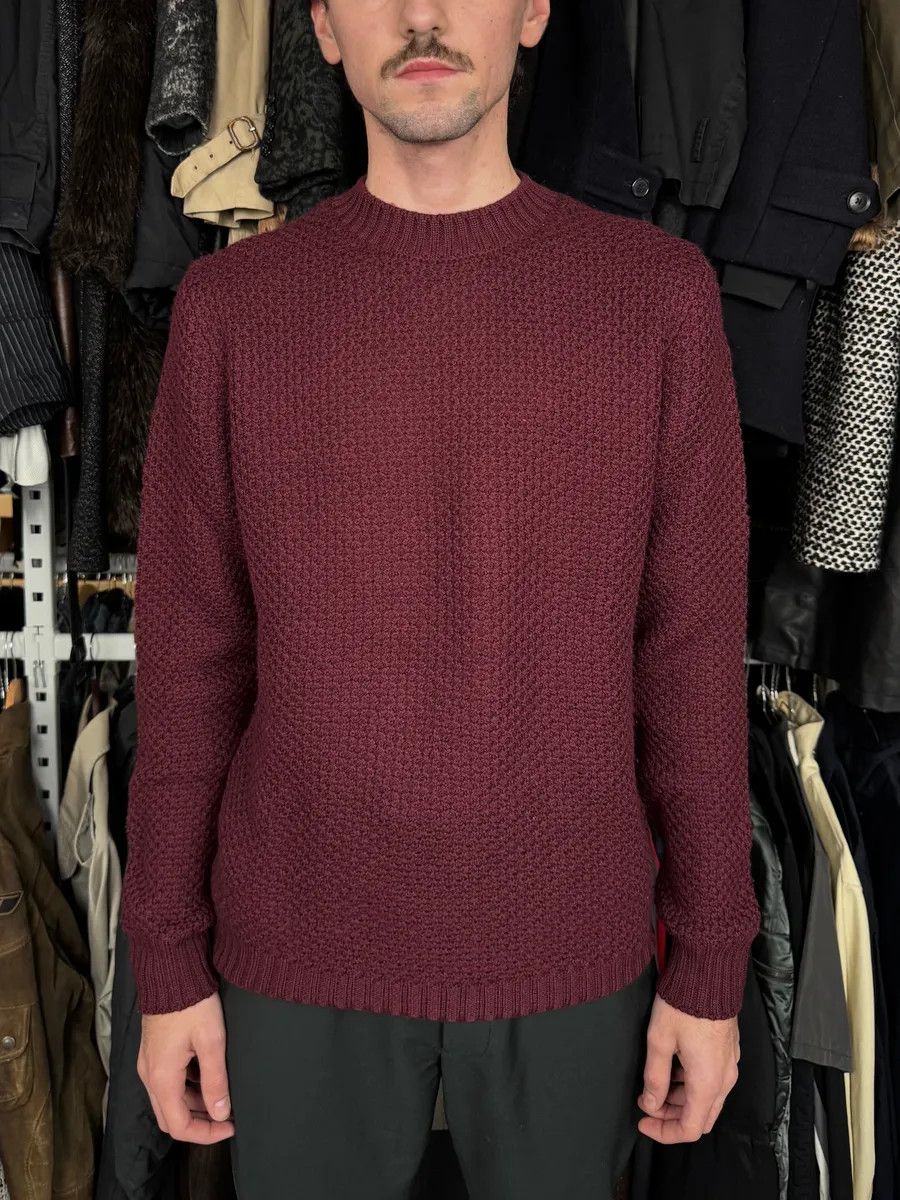 Prada AW2018 Prada Bordeaux Minimalist Waffled Sweater Size US M / EU 48-50 / 2 - 2 Thumbnail