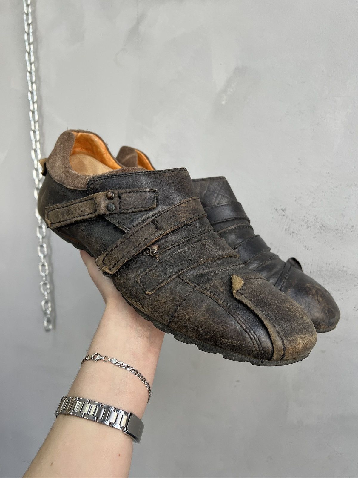 A.S.98 Leather low avant Garde sneakers y2k washed leather guidi Size US 11 / EU 44 - 2 Thumbnail