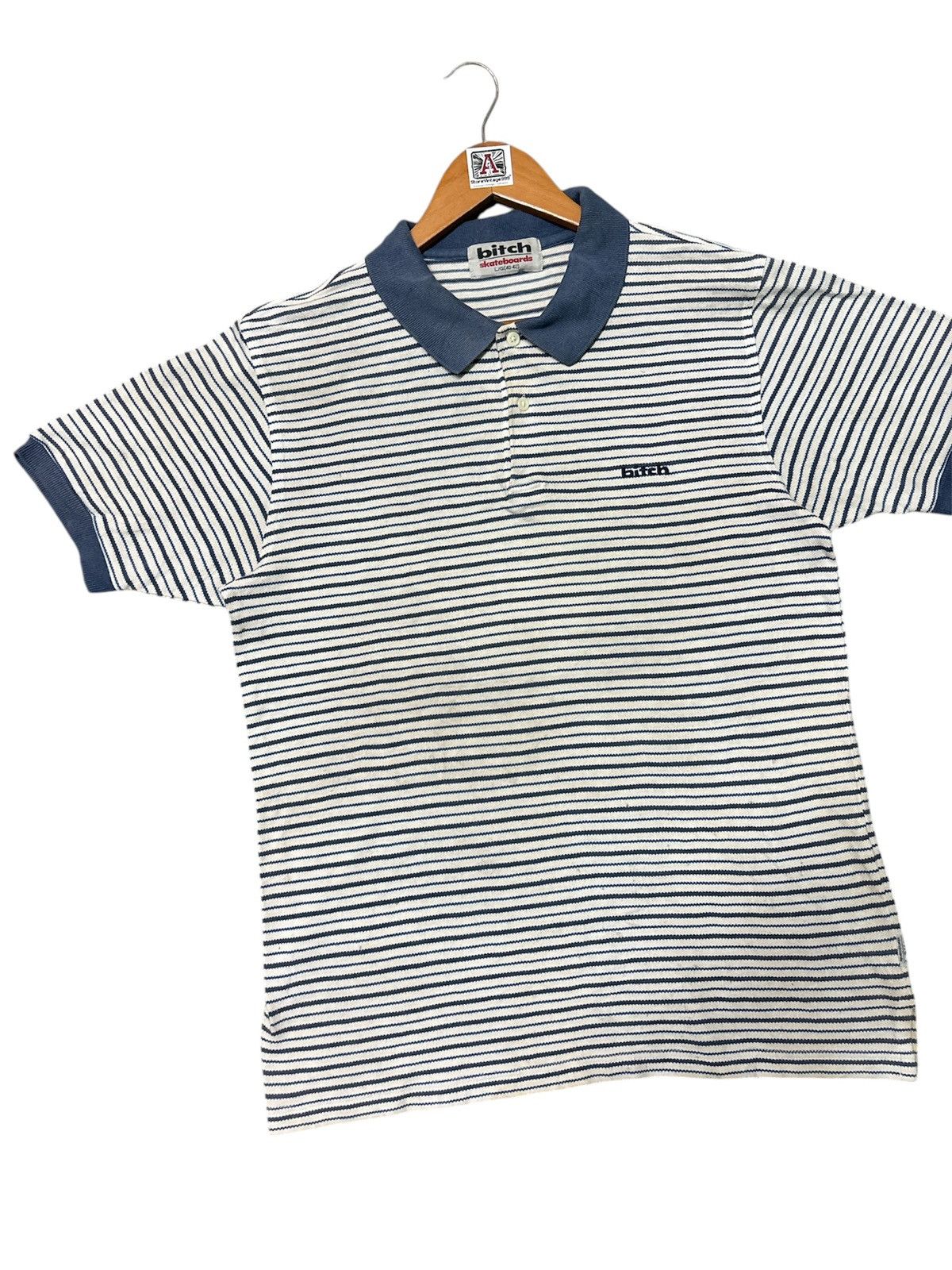 Welcome Skateboards ‼️RARE‼️VINTAGE BITCH SKATEBOARDS STRIPED POLO TEE💥 Size US L / EU 52-54 / 3 - 3 Thumbnail