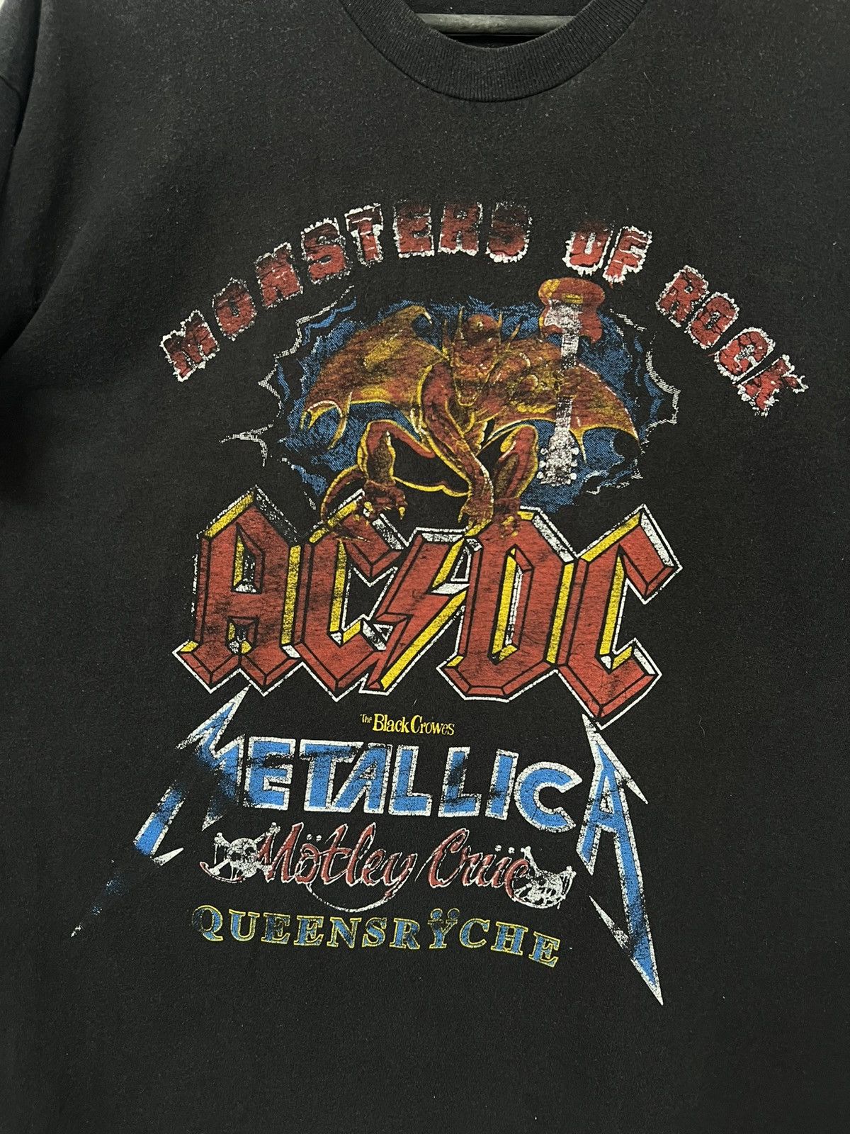 Band Tees × Vintage Vintage 1991s Monsters of Rock Ac Dc Metallica T shirt sz L Size US L / EU 52-54 / 3 - 6 Thumbnail