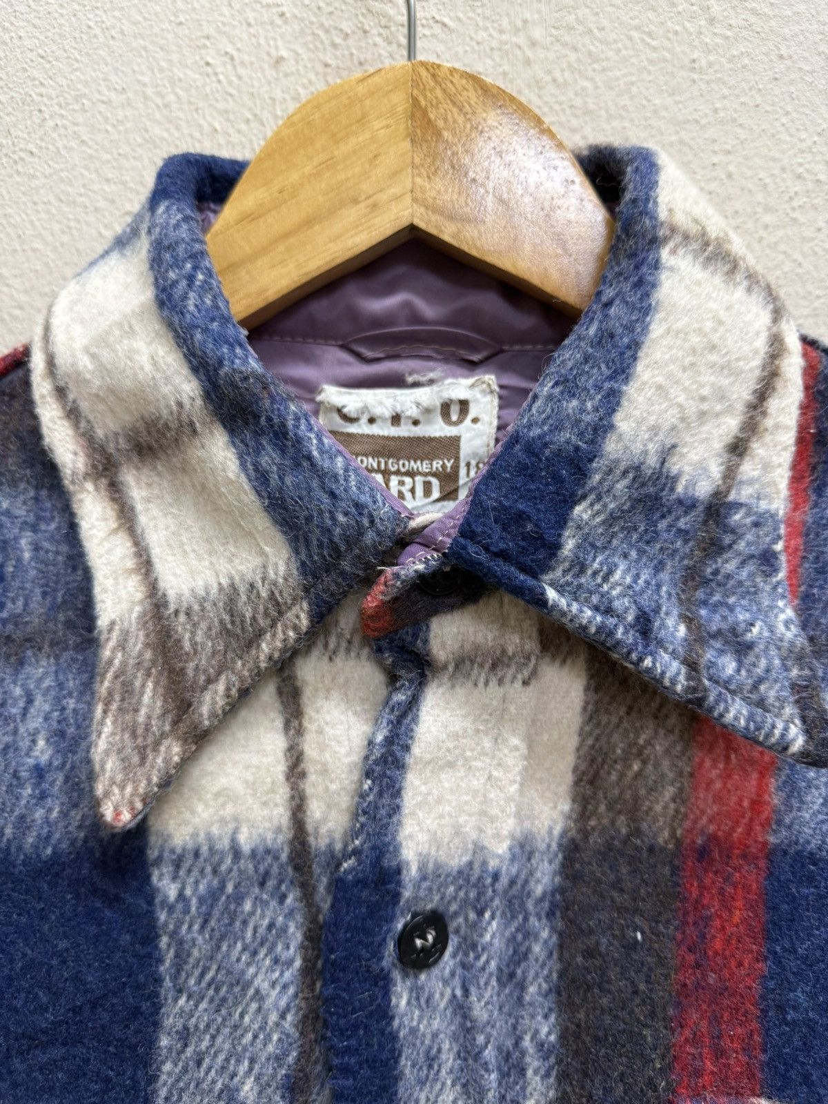 CPO Vintage 70s C.P.O Montgomery Ward Wool Flanel ButtonUp Shirt Size US S / EU 44-46 / 1 - 10 Thumbnail