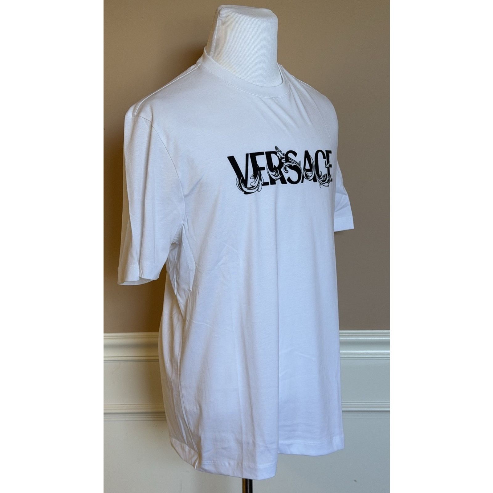 Versace Versace Print Cotton Jersey T-Shirt White/Black L 1014427 Size US L / EU 52-54 / 3 - 2 Thumbnail