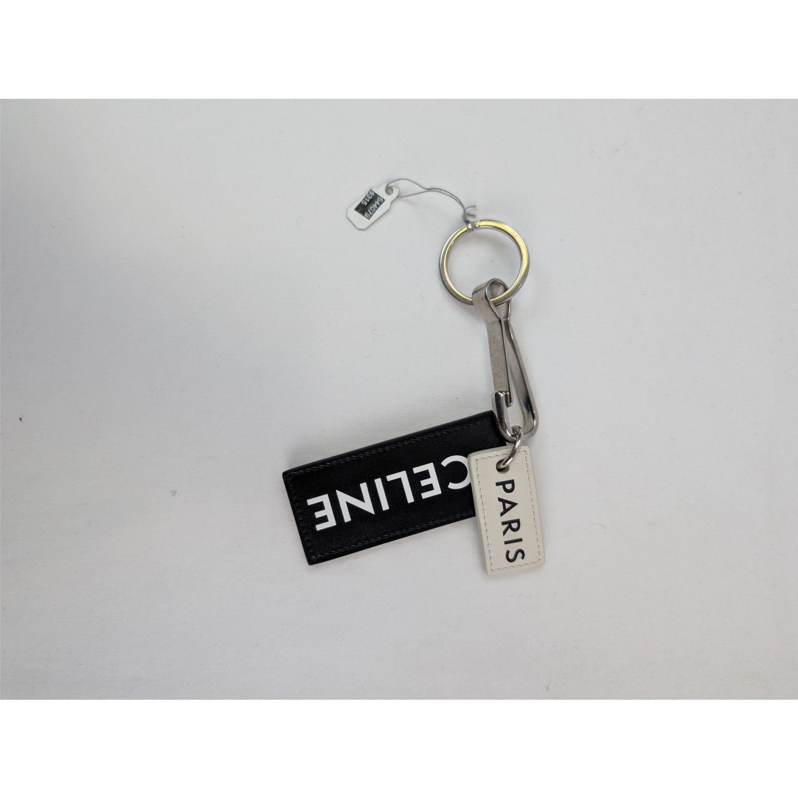 Celine o1rshd1 Size: OS / Paris Tag Keyring in Black / White Size ONE SIZE - 2 Thumbnail