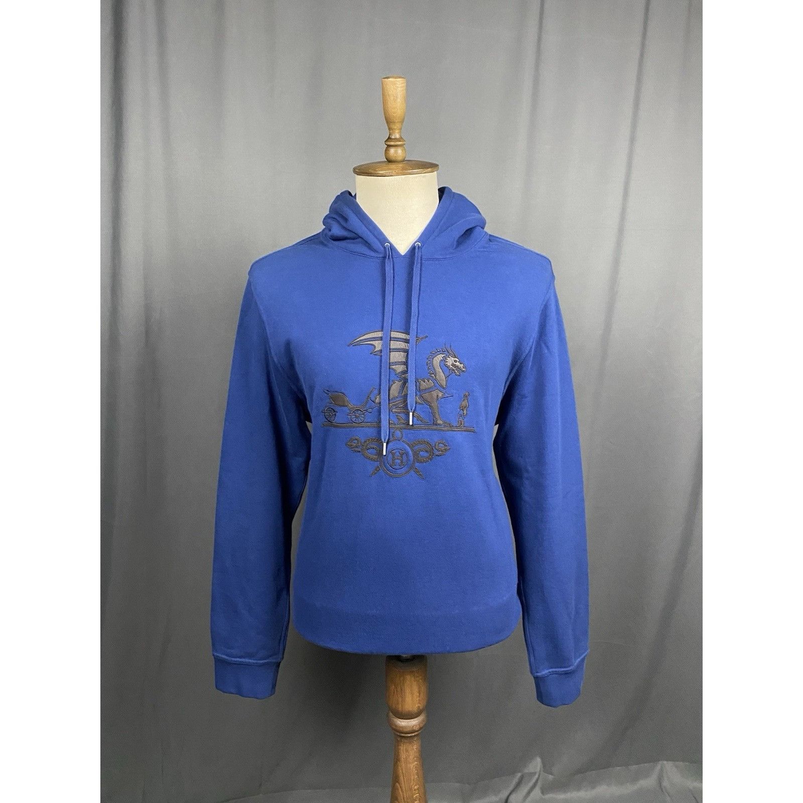 Hermes Hermès Big Logo Men's Blue Hoodie Sweater Size 2XL Size US XXL / EU 58 / 5 - 1 Thumbnail