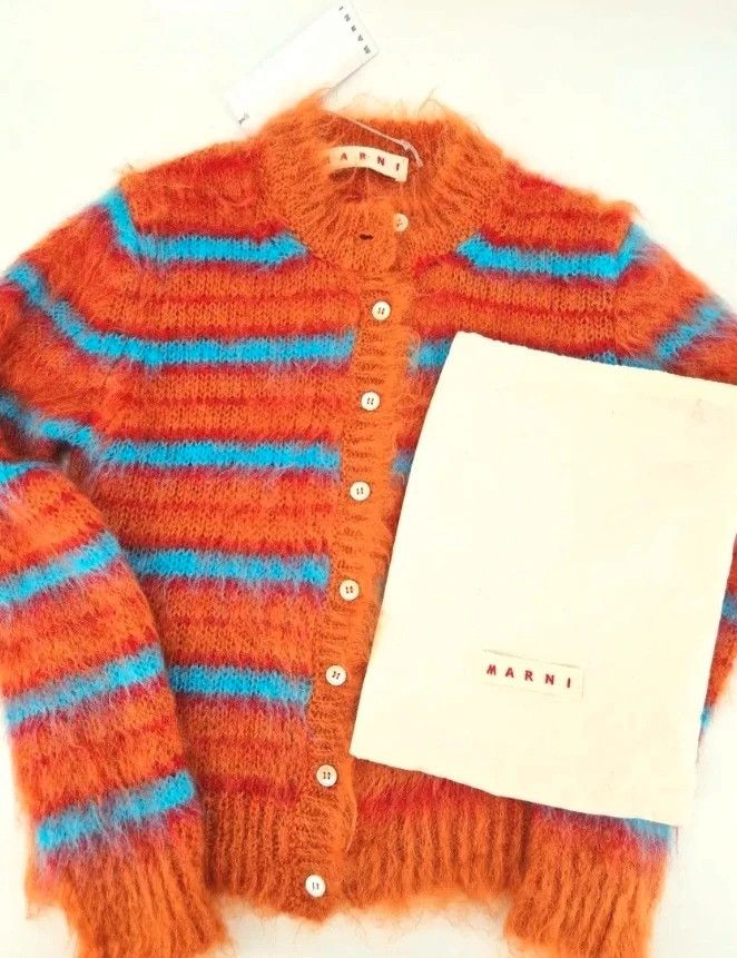Marni NWT Fuzzy Mohair Cardigan Size M / US 6-8 / IT 42-44 - 4 Thumbnail