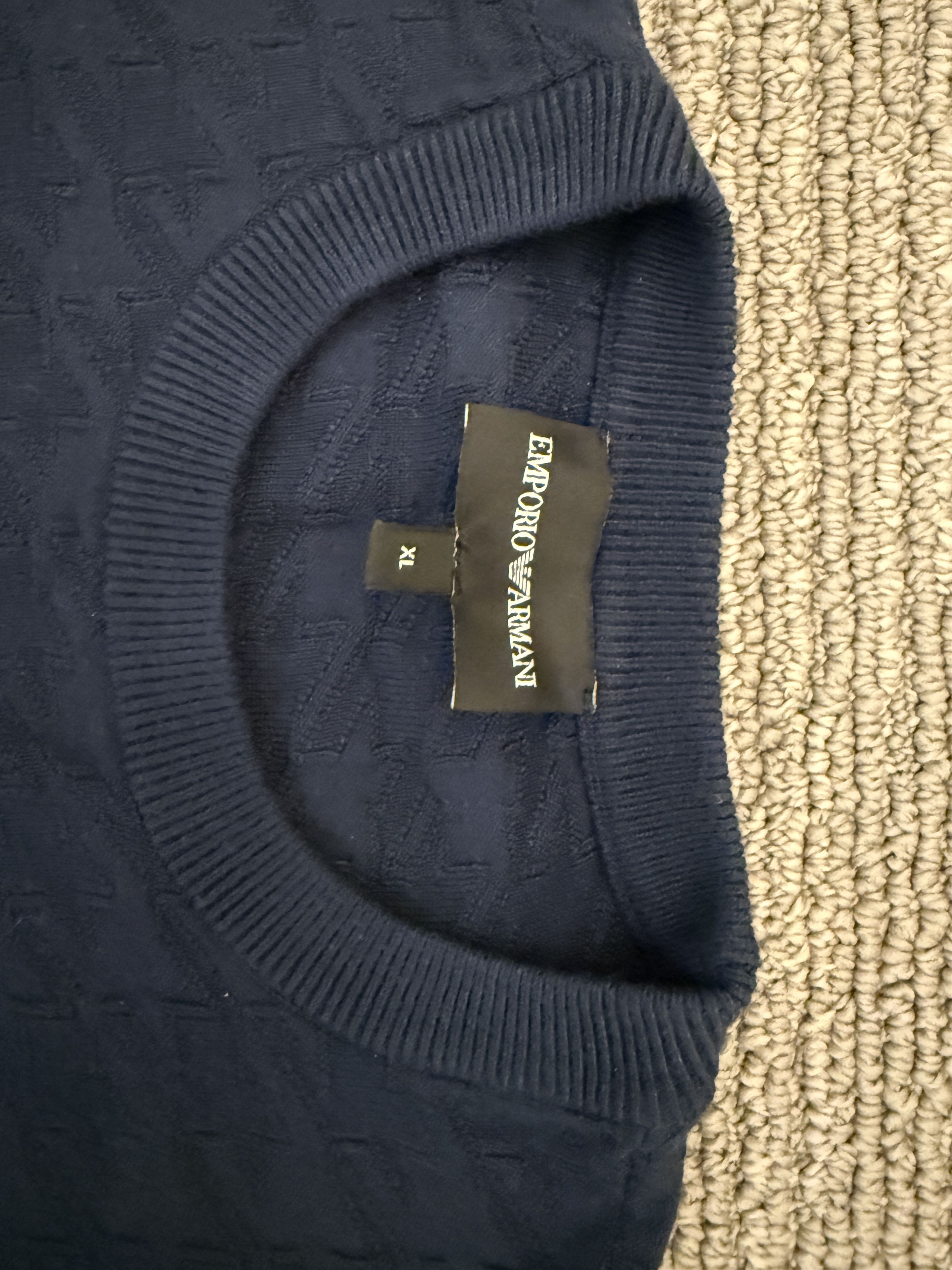 Emporio Armani Patterned Sweater XL Blue