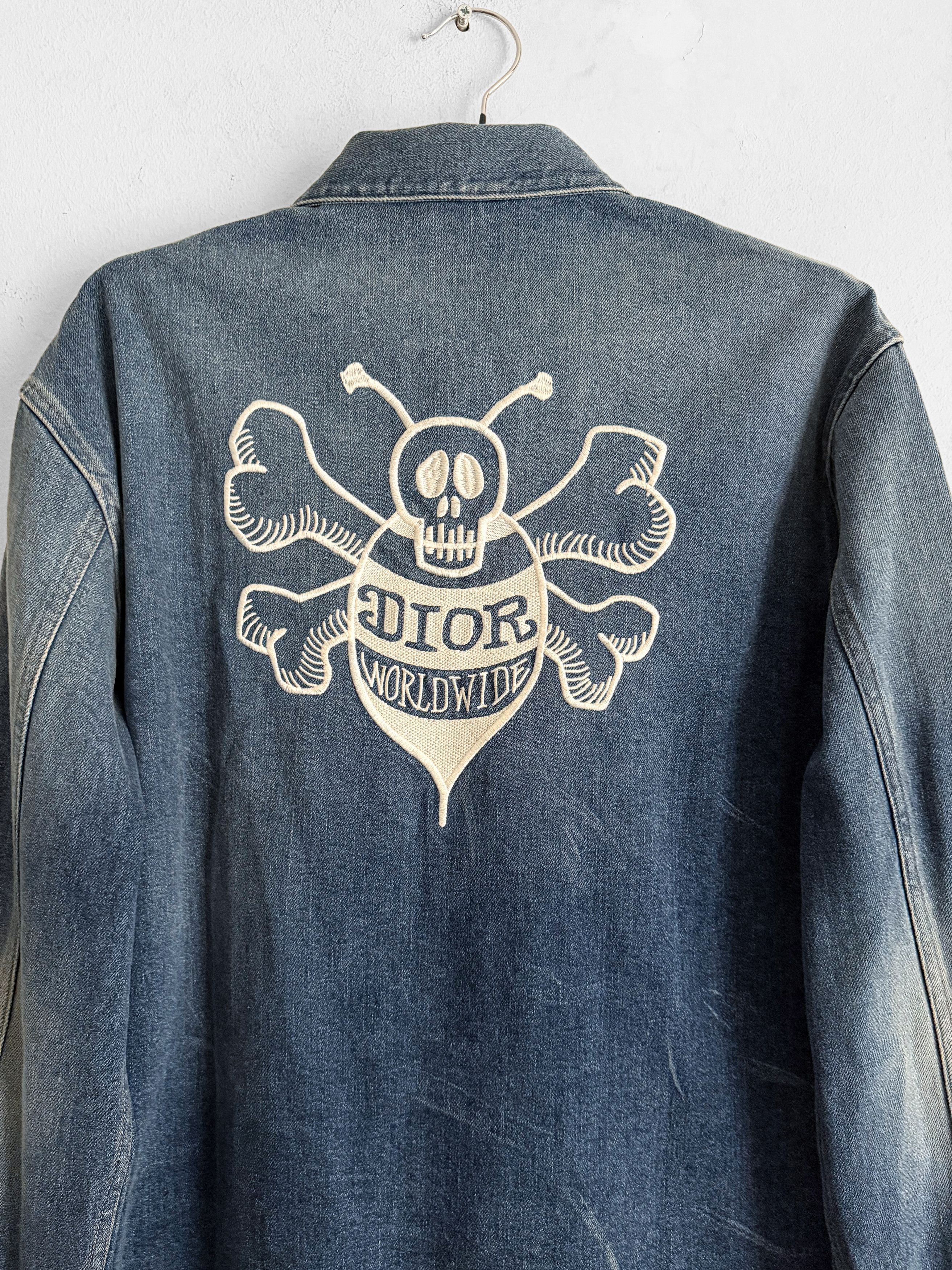 Dior × Stussy Embroidered Skull Bee Denim Jacket Size US M / EU 48-50 / 2 - 3 Thumbnail