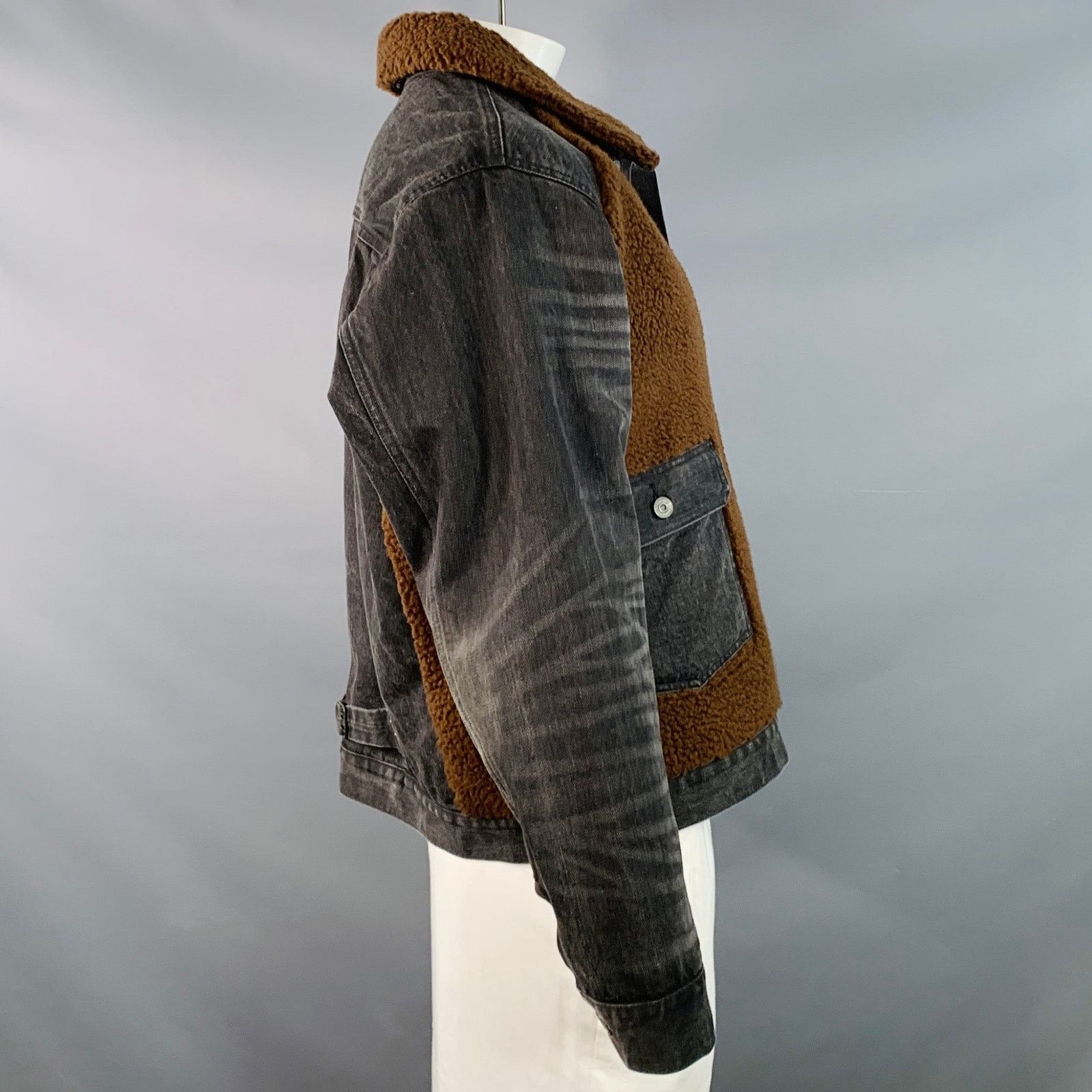 Ralph Lauren Grizzly Boa Size XL Brown Black Denim Sherpa Jacket Size US XL / EU 56 / 4 - 3 Thumbnail