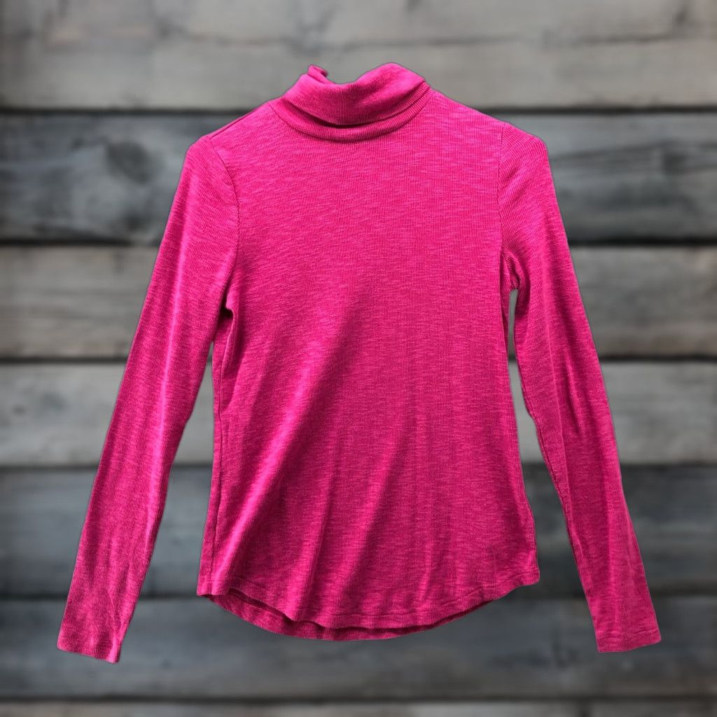 Gap Gap Essential Rib Turtleneck T Shirt Womens S Pink Long Sleeve Cotton Stretch Size S / US 4 / IT 40 - 1 Thumbnail