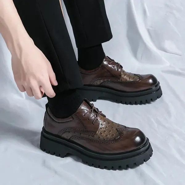 Leather Matsumaru x Emi Chunky Sole Brogue Shoes Size US 7 / EU 40 - 4 Thumbnail