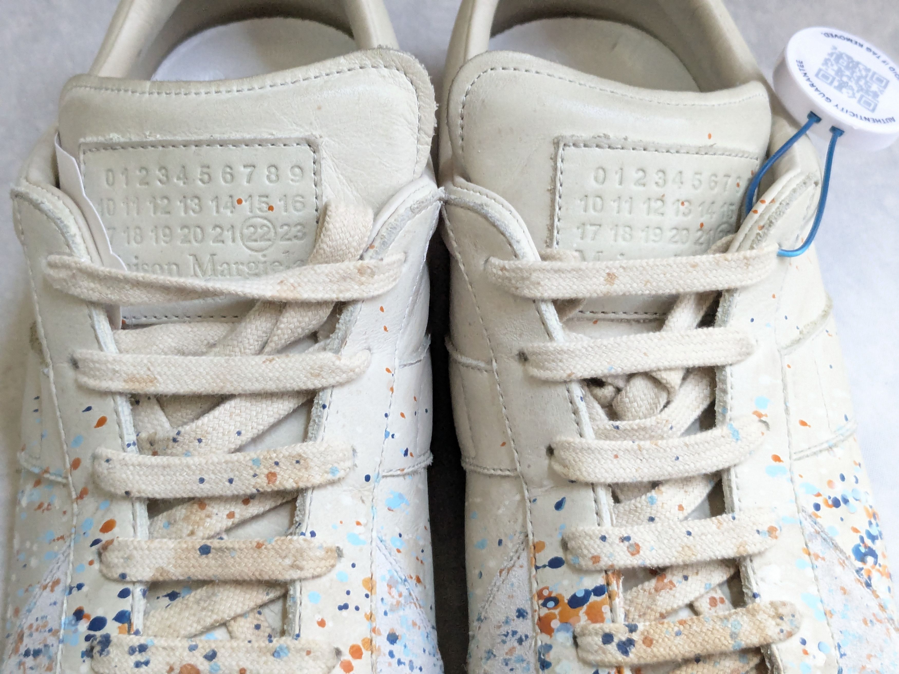 Maison Margiela Maison Margiela Replica GAT Paint Splatter 12 45 Low Top Gum Size US 12 / EU 45 - 8 Thumbnail