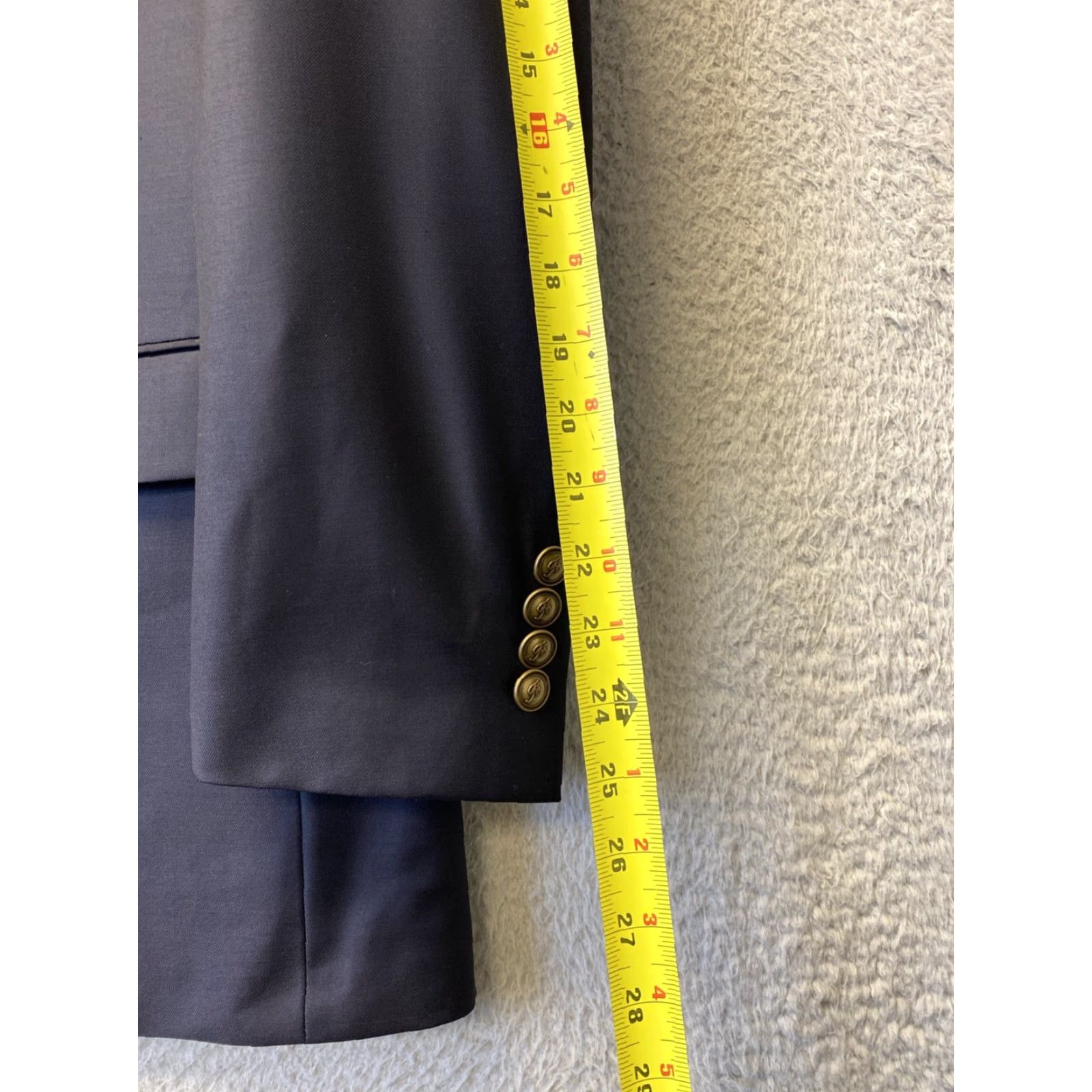 Tasso Elba VINTAGE Tasso Elba Blazer Jacket Men 40L Wool Navy Blue Gold / 156-17 Mens Blazer, Two-Button, Regular Length Size 40L - 6 Thumbnail
