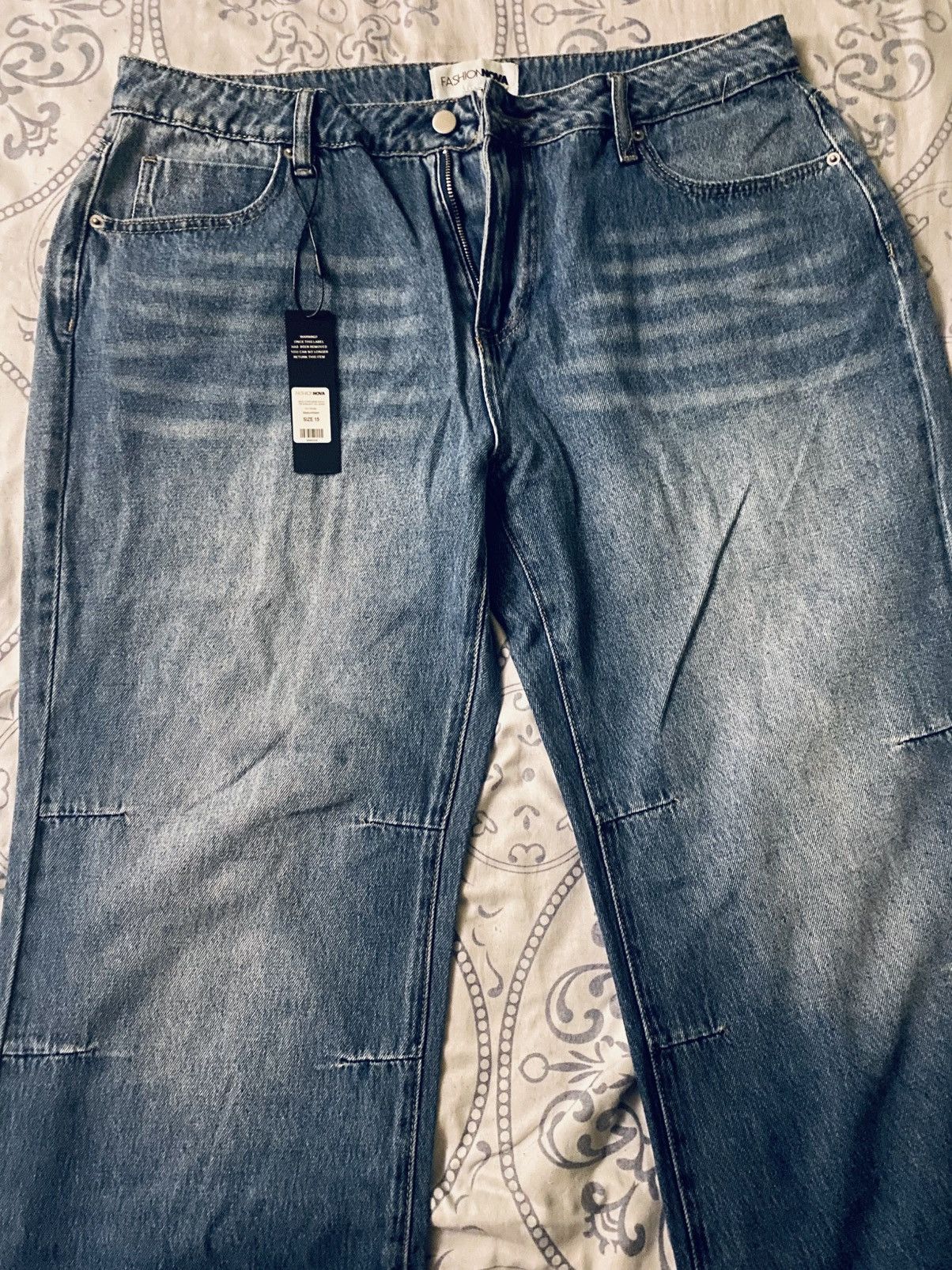 Fashion Nova Back for more Ankle tie Straight leg Jean | Medium Wash Size 36" / US 14 / IT 50 - 5 Thumbnail