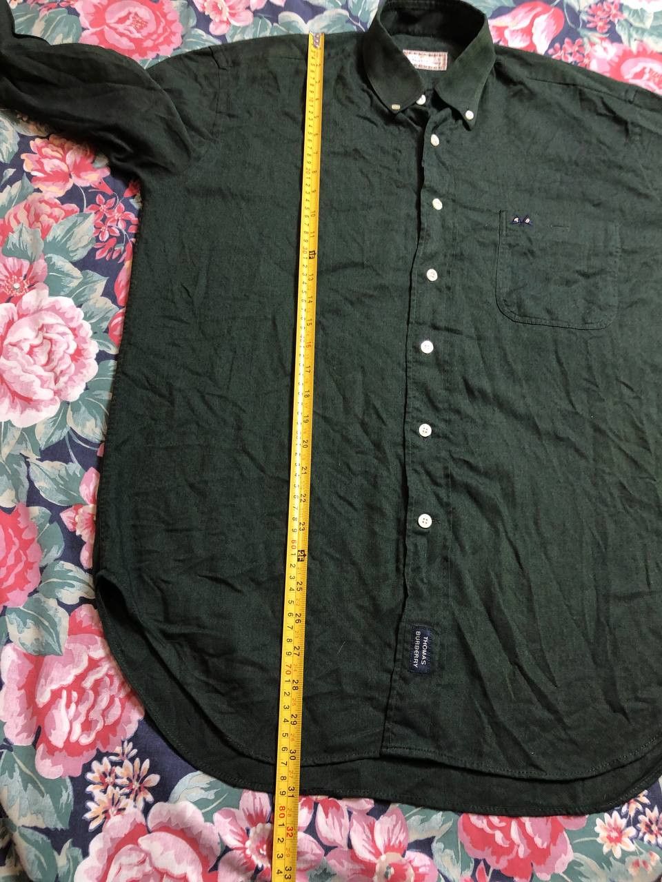 Burberry Vintage THOMAS BURBERRY Forest Green Long Sleeve Button Up Size US XXL / EU 58 / 5 - 9 Thumbnail
