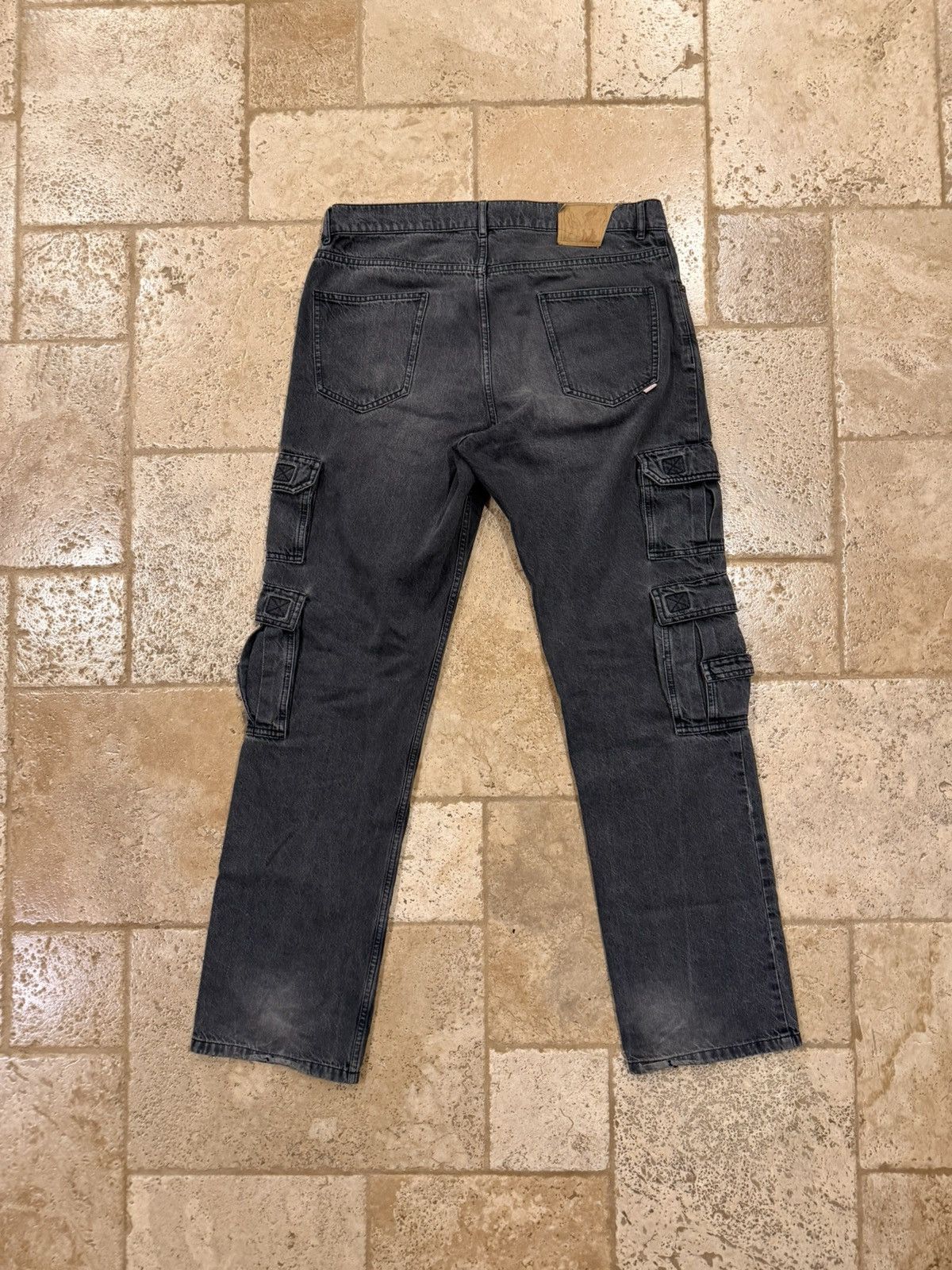 Martine Rose Martine Rose Dark Wash Gray Double Cargo Utility Denim Pants Size US 33 - 6 Thumbnail