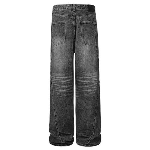 Japanese Brand × Jean Men's high street loose straight washed rivet jeans Size US 32 / EU 48 - 4 Thumbnail