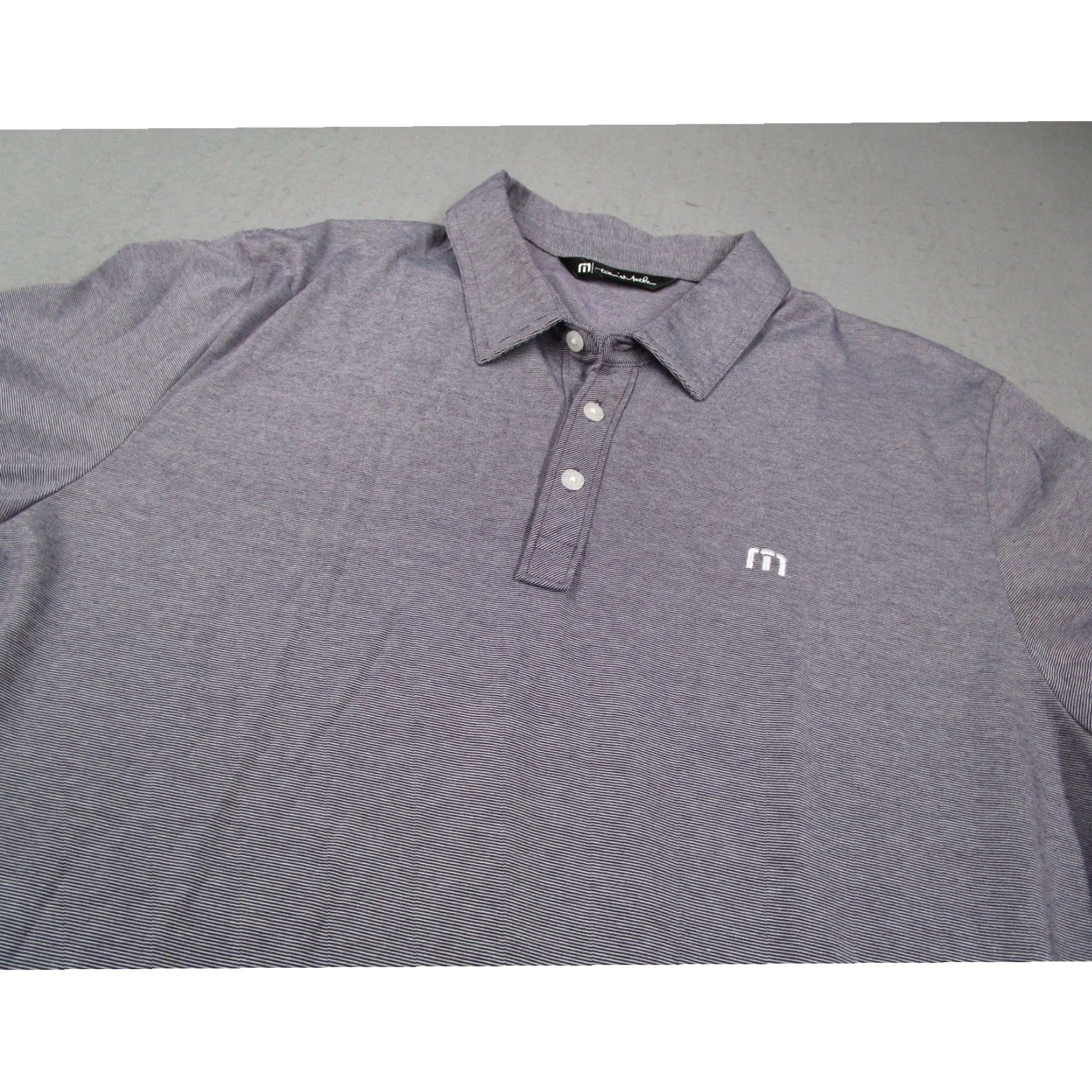 TravisMathew TravisMathew Polo Shirt Mens XL Purple Striped Pima Cotton Blend Short Sleeve Polo Shirt Size US XL / EU 56 / 4 - 2 Thumbnail