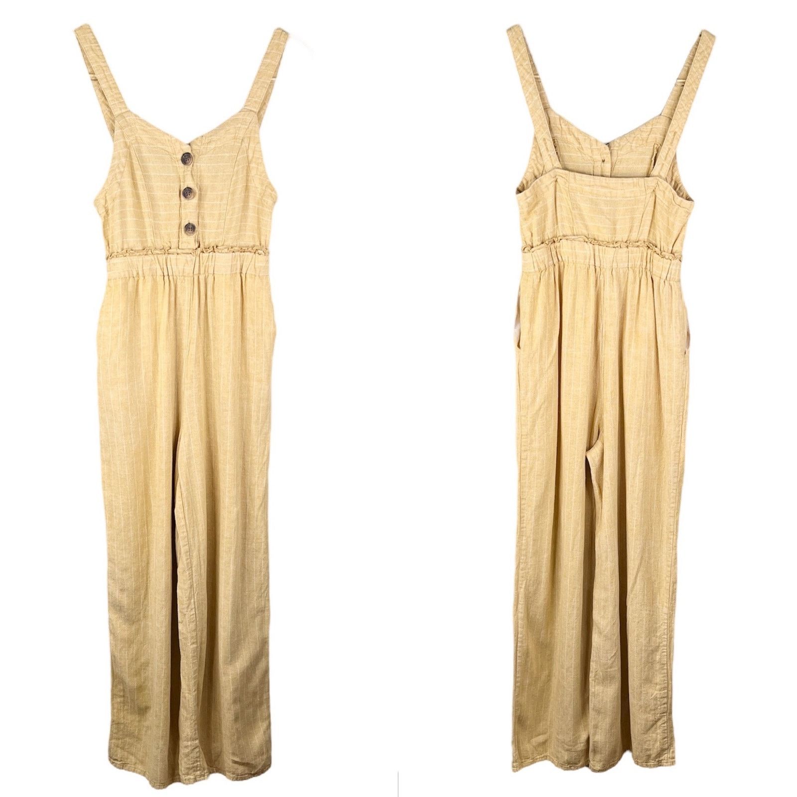 Other Romeo Juliet Couture Jumpsuit Yellow S Linen Blend Pockets Grailed