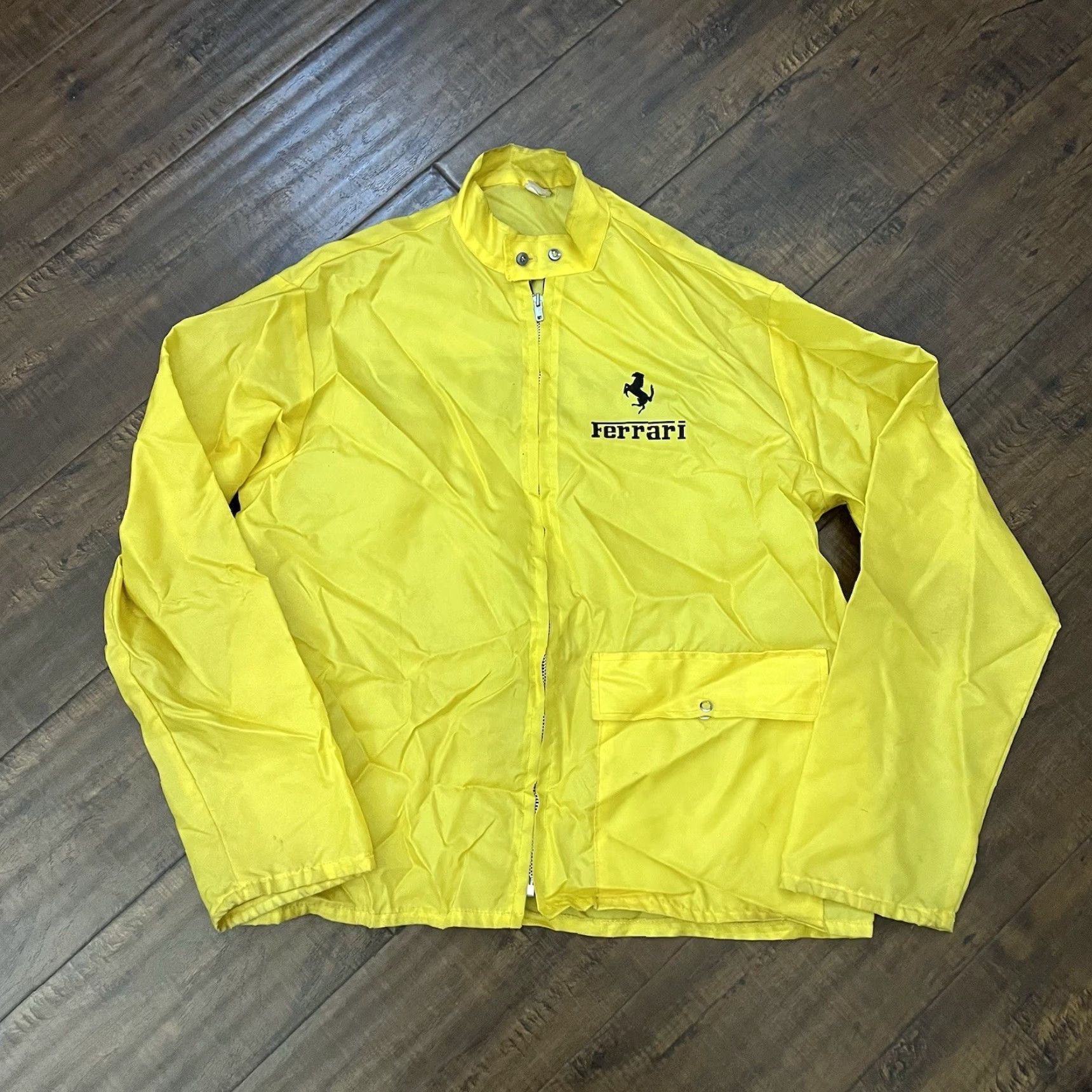 Ferrari VINTAGE Ferrari Owners Club Jacket Windbreaker Mens Medium Yellow Full Zip 70s 80s Cars Racing Zipper Size US M / EU 48-50 / 2 - 3 Thumbnail