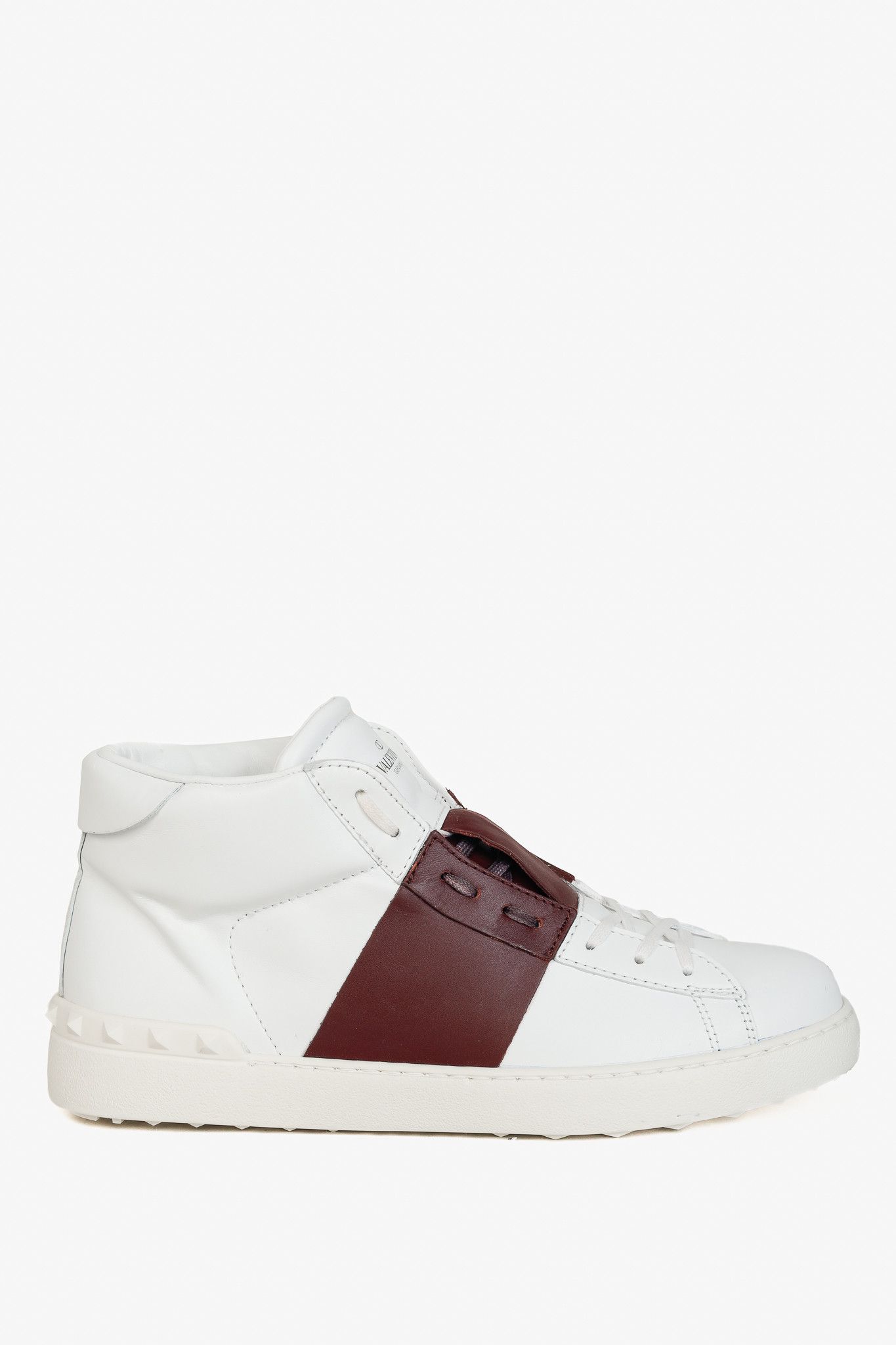 Valentino Valentino Garavani Men's White & Burgundy Leather Sneakers Size US 11 / EU 44 - 1 Thumbnail