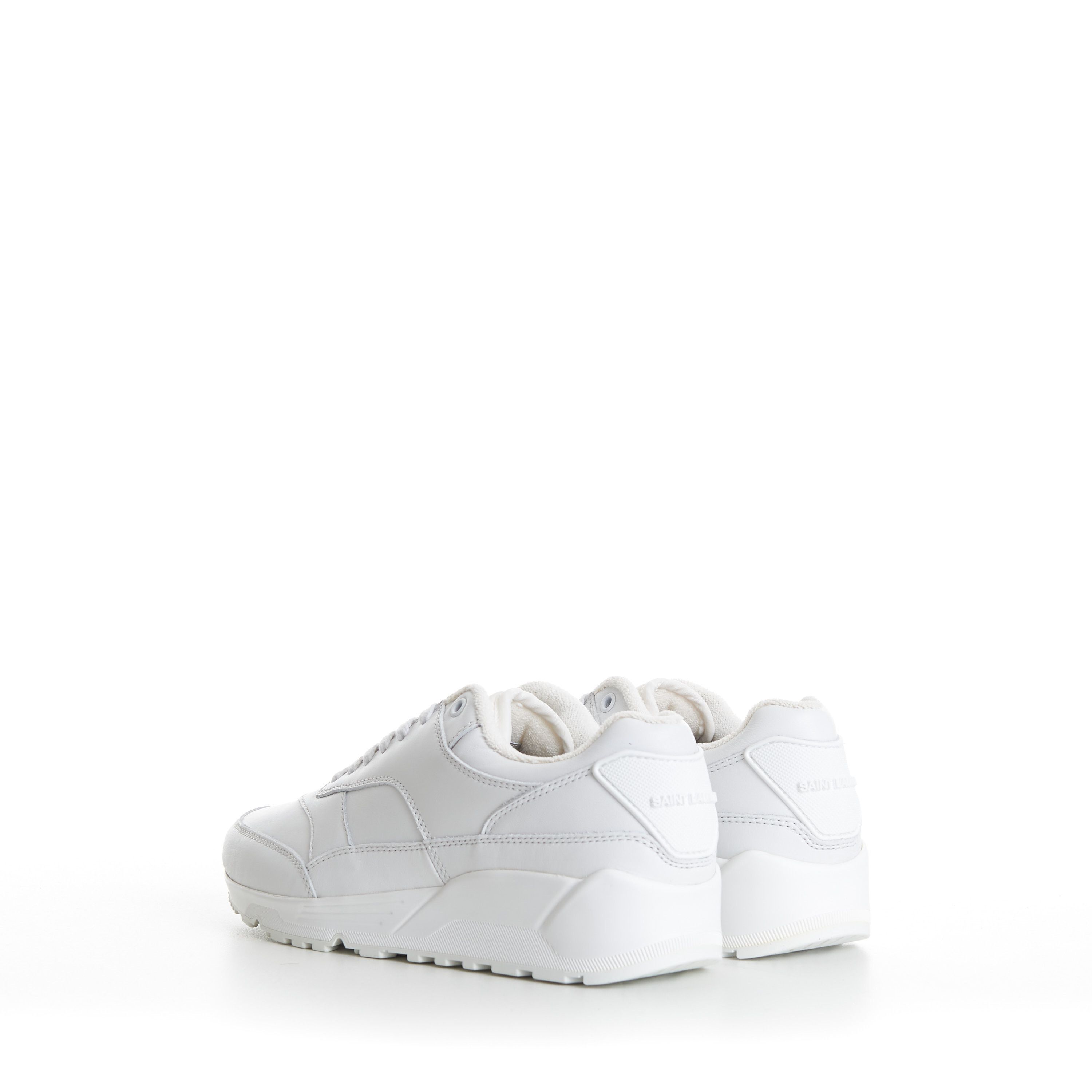 Saint Laurent Paris Men's White 'Bump' Low-top Smooth Leather Sneakers Size US 11.5 / EU 44-45 - 6 Thumbnail