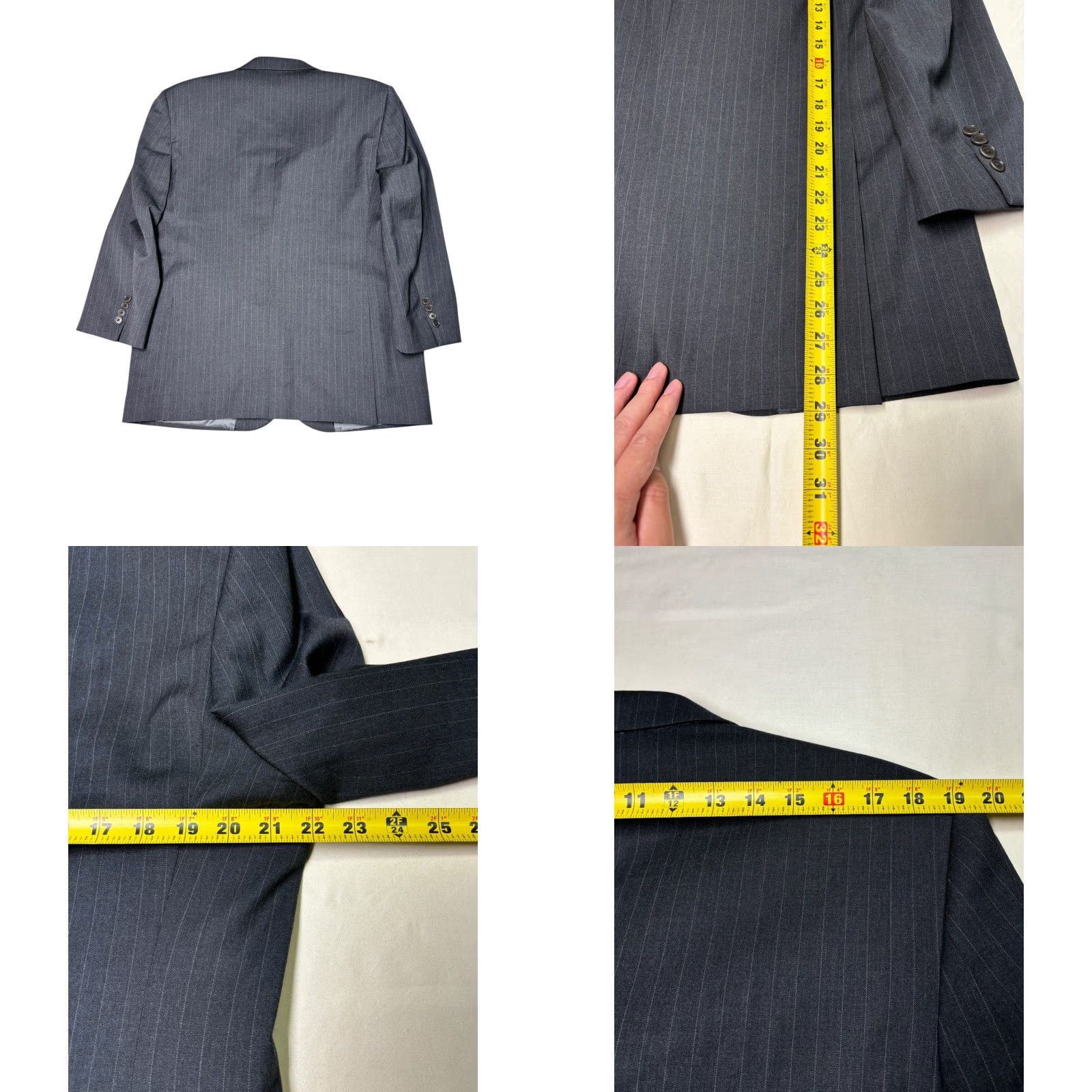Brooks Brothers Brooks Brothers 346 Blazer Men 42S Gray Pinstripe Wool Blend Stretch Shirt/Blazer Gray Mens 42S Blazer Size 42R - 8 Thumbnail