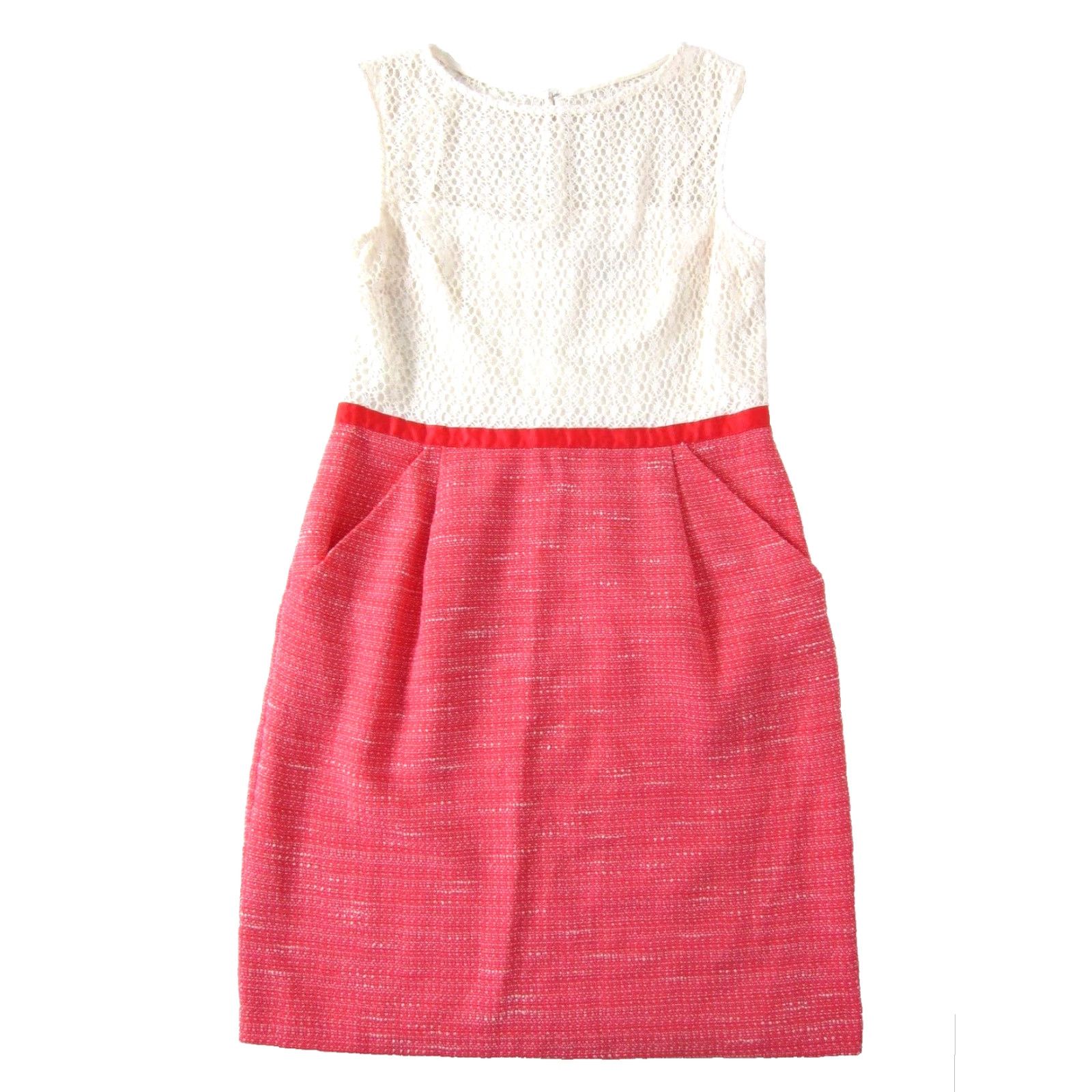 Vintage Studio One New York Ivory Pink Knit Tweed Shift Sheath Tank Sun Dress 12 Size XL / US 12-14 / IT 48-50 - 2 Thumbnail