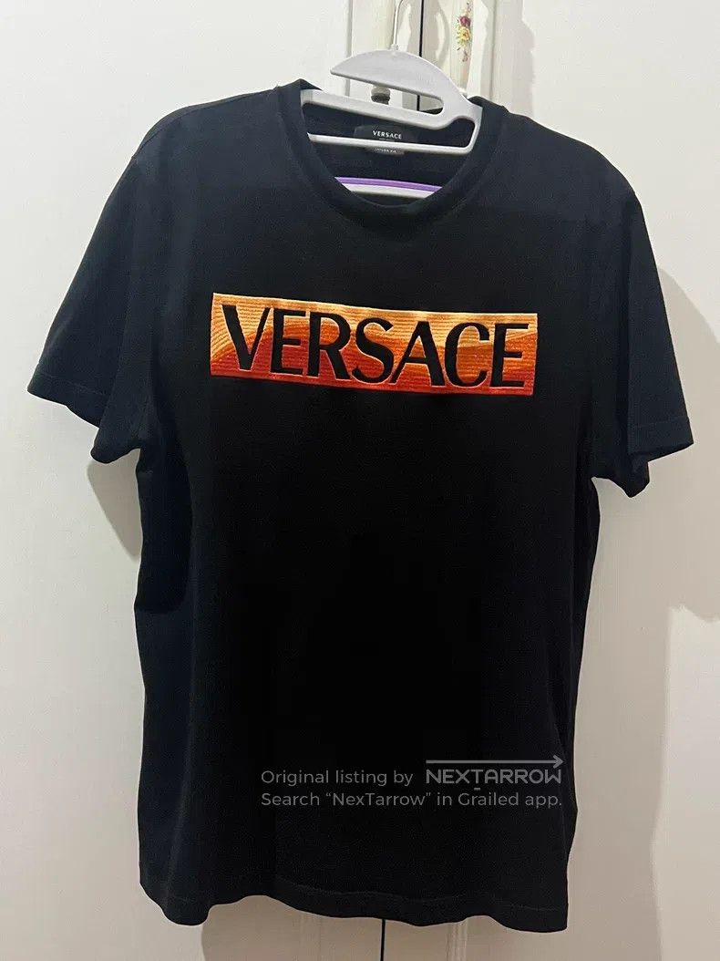 Versace Versace Embroidered logo slim short-sleeved T-shirt Size US M / EU 48-50 / 2 - 1 Thumbnail
