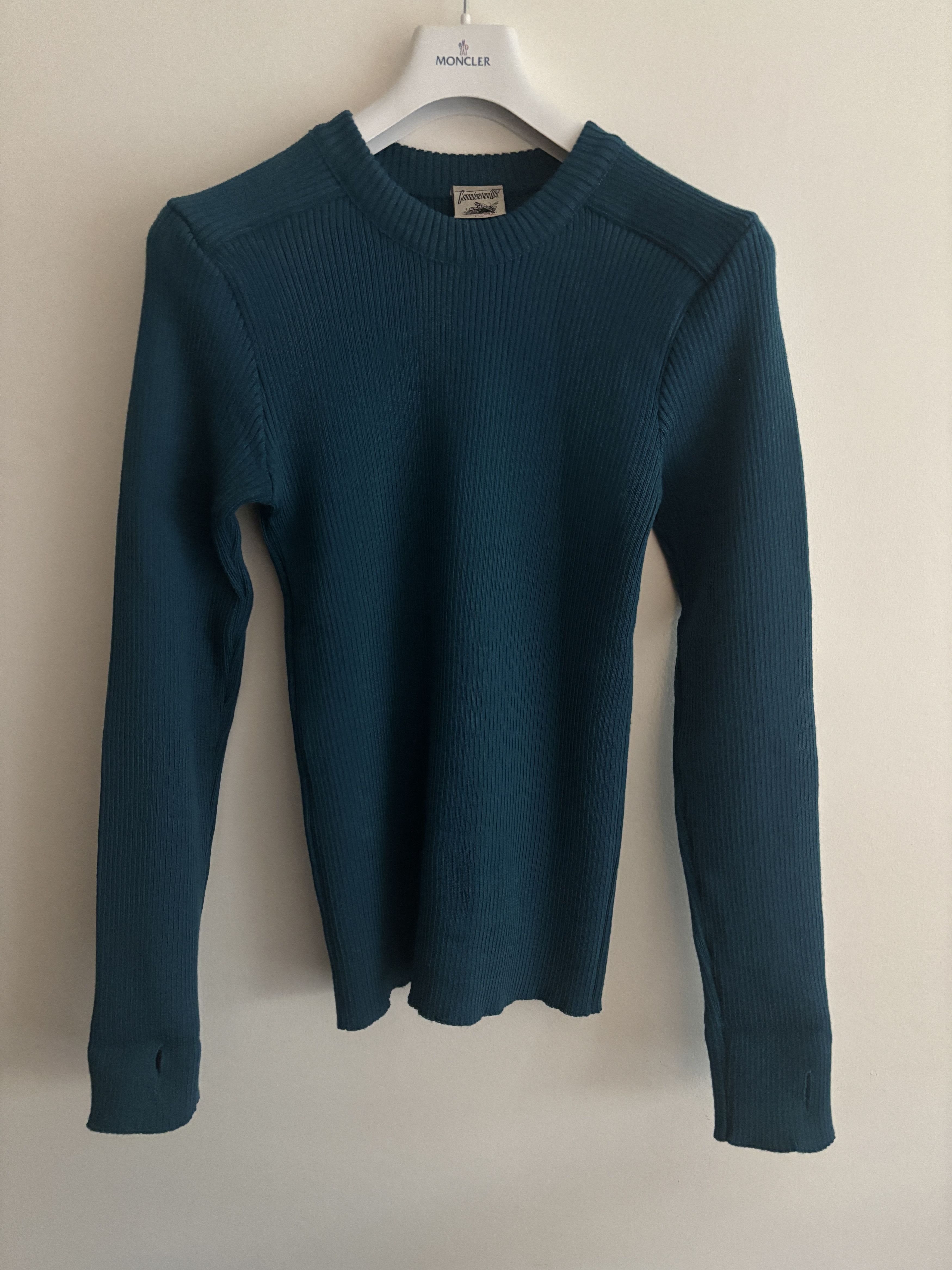 S.N.S. Herning $315 Teal Blue Fender Crew Neck Wool Sweater - Medium/Large Size US M / EU 48-50 / 2 - 1 Thumbnail