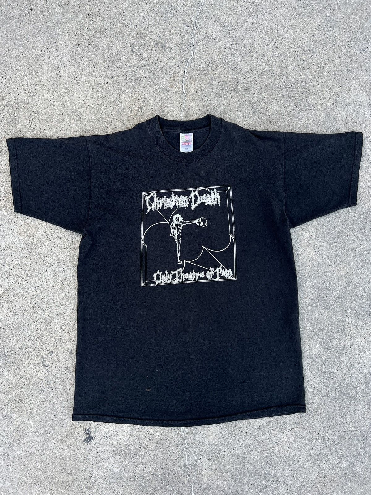 Vintage 1990s Christian Death "Only Theatre Of Pain" Band Tee Size US XL / EU 56 / 4 - 1 Thumbnail
