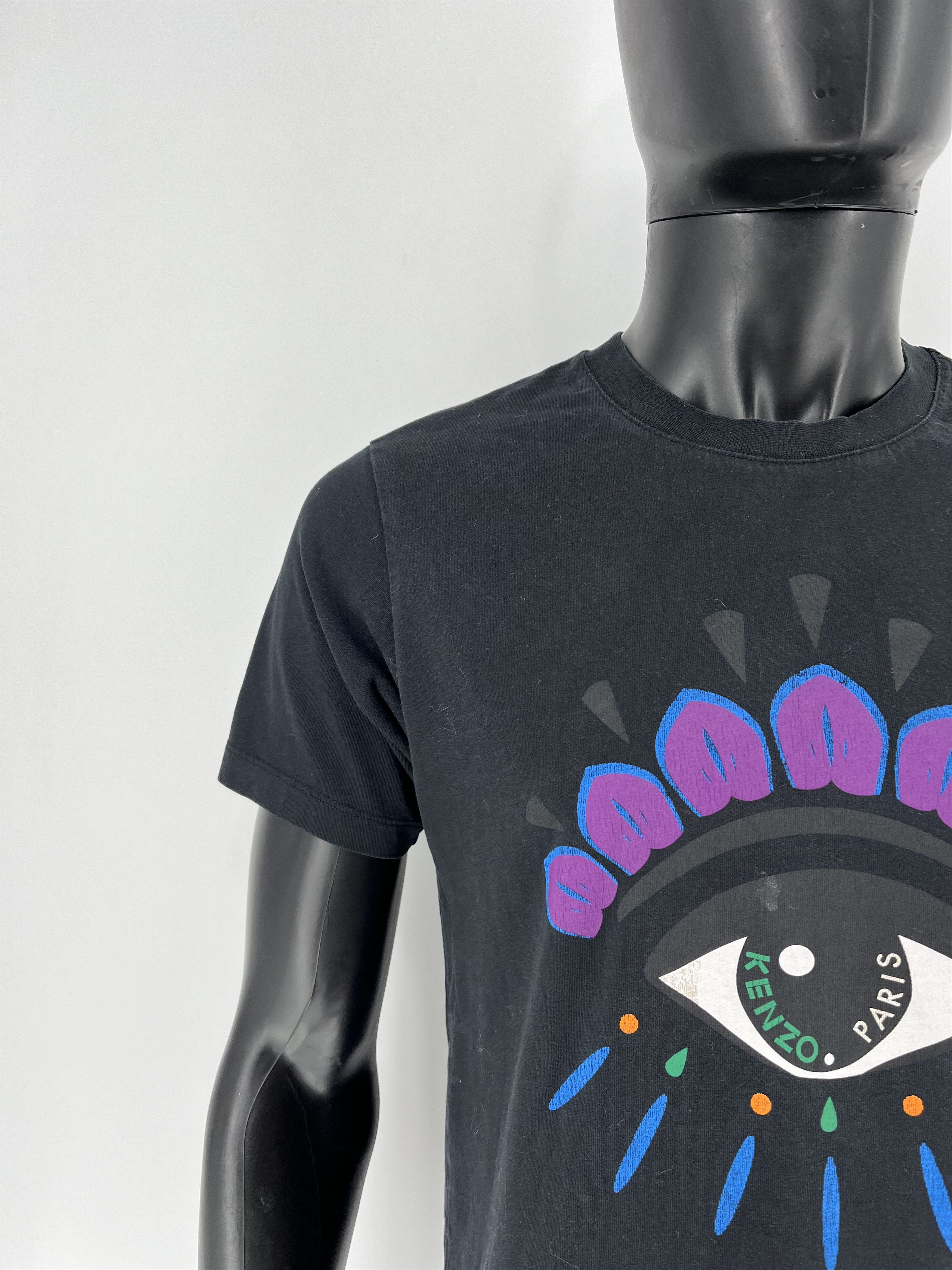 Kenzo Vintage Kenzo Black Cotton Eye Printed T-Shirt M Size US M / EU 48-50 / 2 - 9 Thumbnail