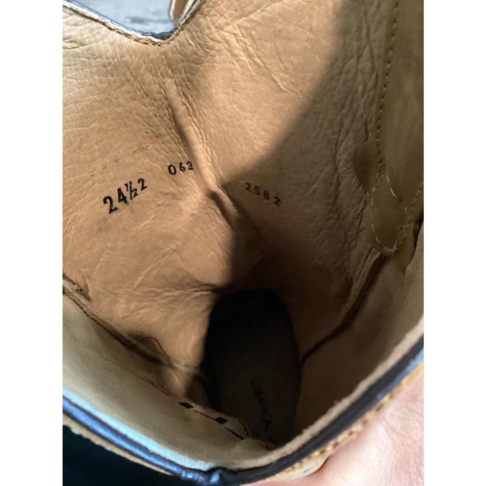 Vintage WOMEN'S Reyme Cowgirl Boots Flower Square Toe Smooth Leather Size 7 1/2 Casual Dress Mid-Calf M Crazy Tan Mens? Wait. Size US 7 / IT 37 - 5 Thumbnail