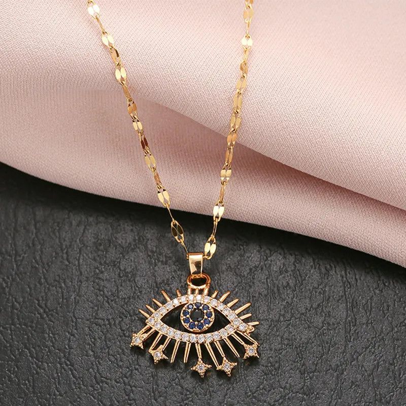 Jewelry Sparkling Eye Necklace Size ONE SIZE - 3 Thumbnail