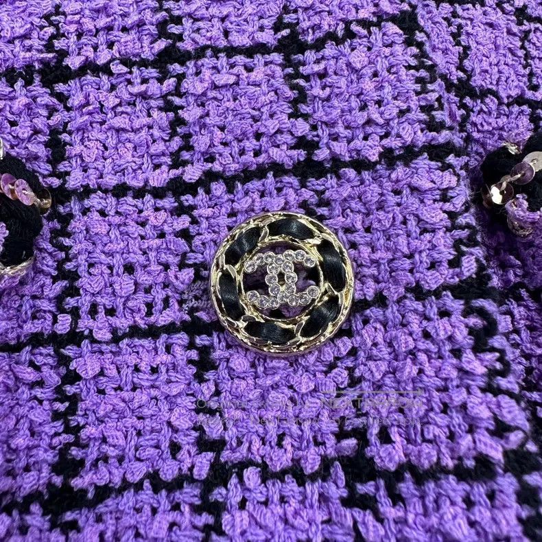 Chanel Chanel Purple tweed coat Size XS / US 0-2 / IT 36-38 - 3 Thumbnail