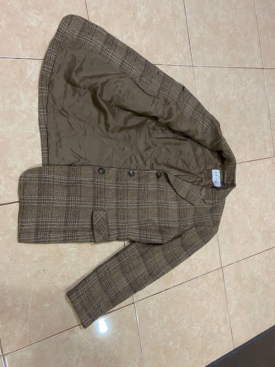Japanese Brand Vintage Reve Wool Plaid Coat Size US M / EU 48-50 / 2 - 4 Thumbnail