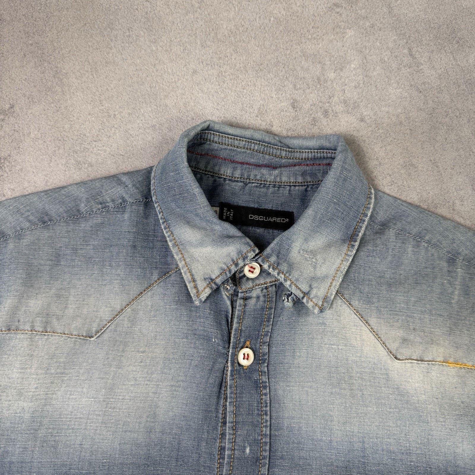 Dsquared2 Dsquared2 Men Denim Shirt Size 46 Blue Cotton Size US M / EU 48-50 / 2 - 8 Thumbnail