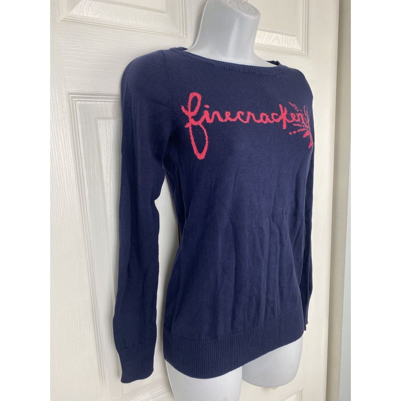 Lilly Pulitzer Lilly Pulitzer Marielle Firecracker Sweater Long Sleeve Size XS / US 0-2 / IT 36-38 - 2 Thumbnail