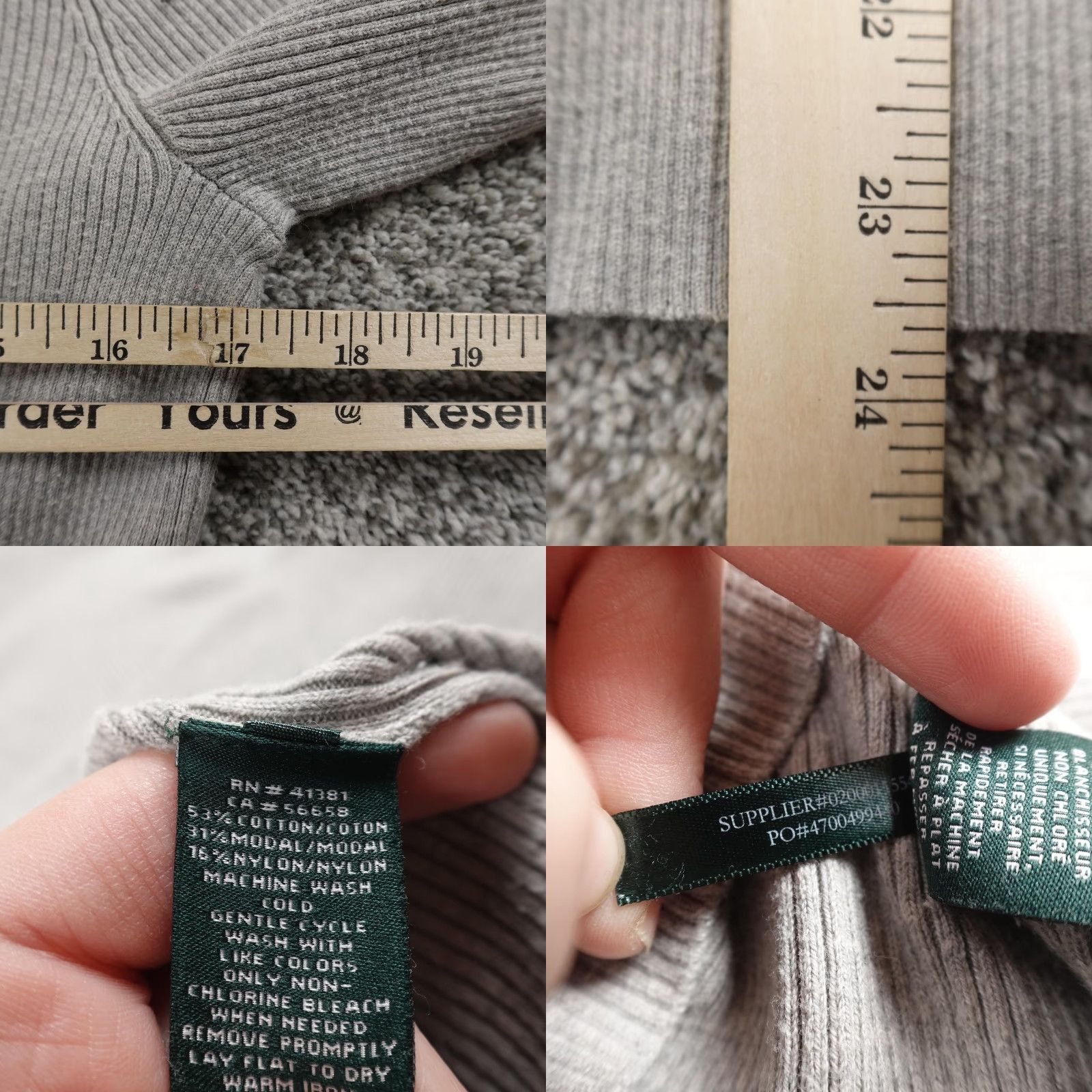Ralph Lauren Ralph Lauren Sweater Womens XL Gray Ribbed Knit Turtleneck Pullover Top Preppy Size XL / US 12-14 / IT 48-50 - 8 Thumbnail