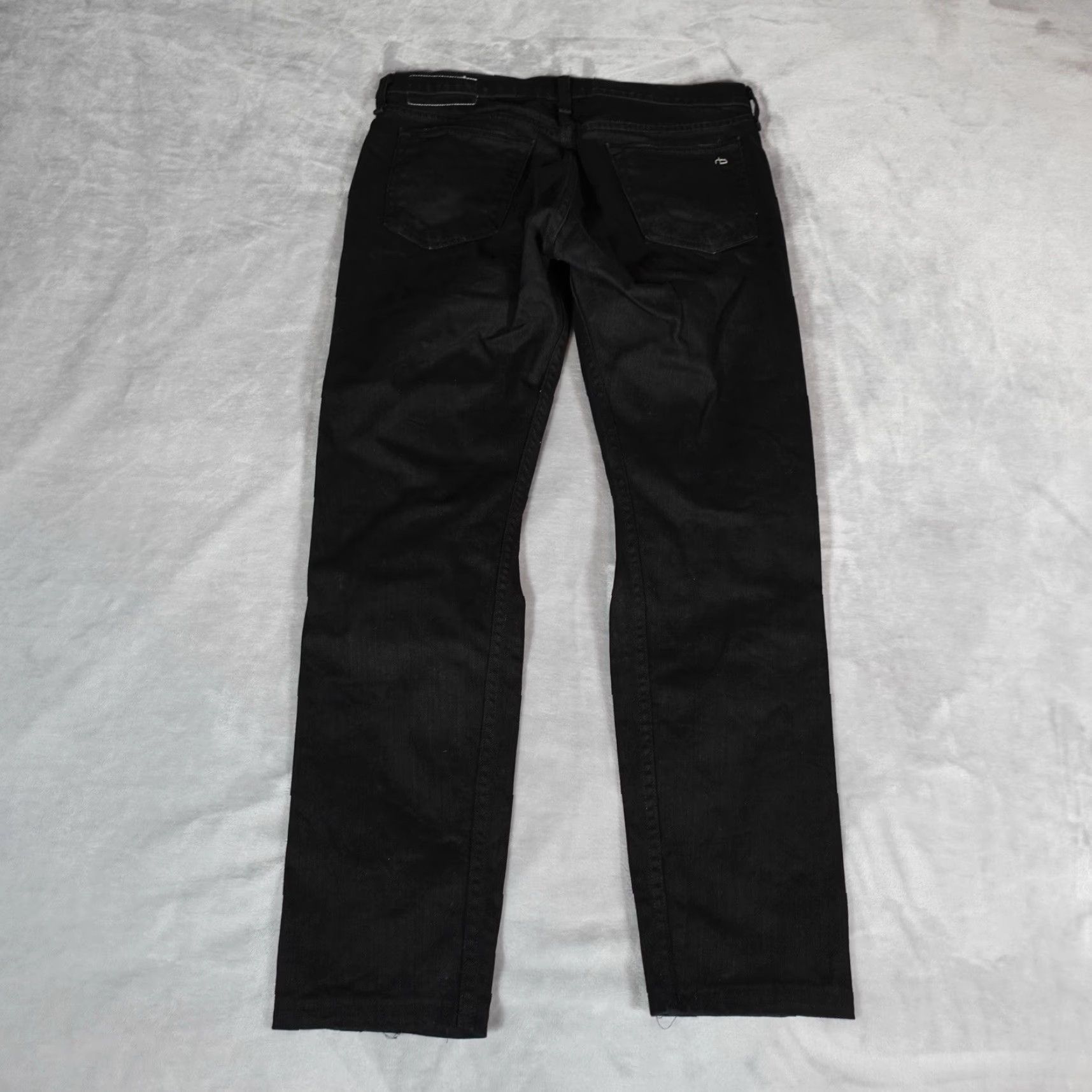 Rag & Bone rag & bone Jeans Mens 31x30 Extra-Slim Distressed Black USA Button Fly Denim 5-Pocket Skin y Size US 31 - 3 Thumbnail