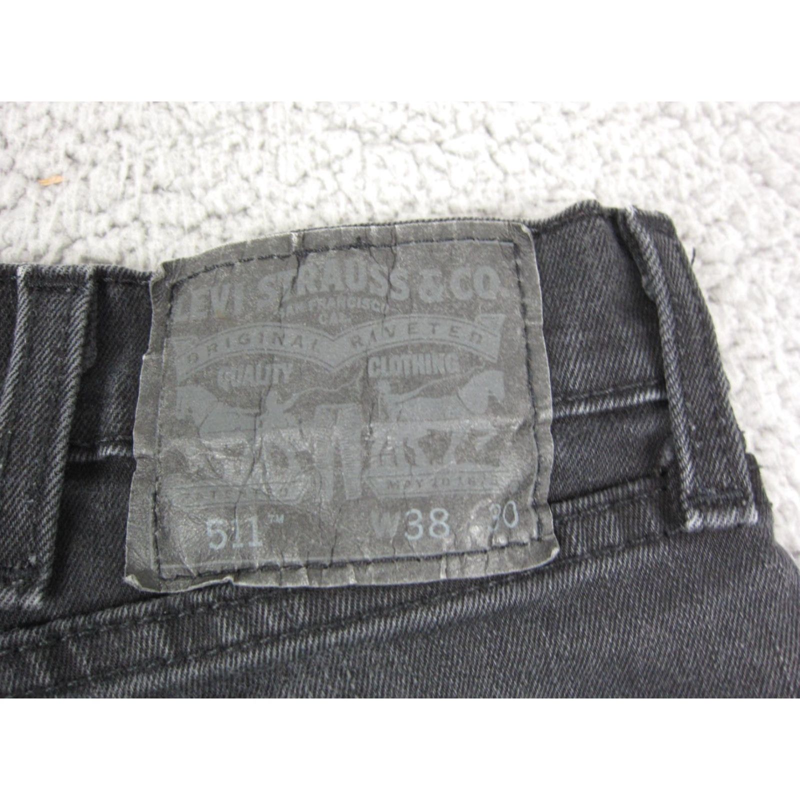 Levi's VINTAGE Levis 511 Jeans Mens W38 L30 Black Slim Fit Stretch Denim Dark Wash Zip Fly Shirts? Size US 38 / EU 54 - 3 Thumbnail